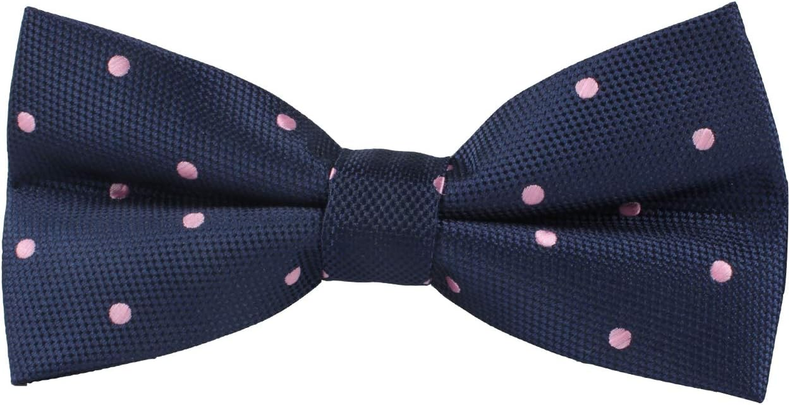Navy Pink Polka Dot Bow Tie | 5 Year Warranty | Gifts for Men | Groomsmen Bow Ties image number 2
