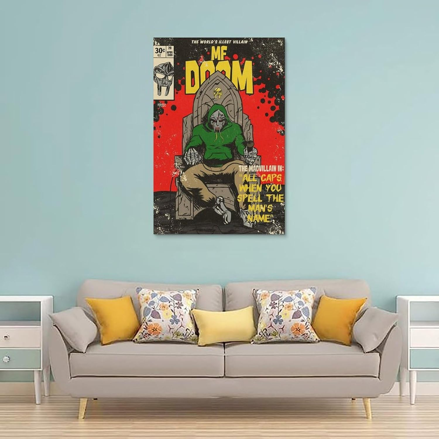 Mf Doom Comic Art Poster Poster Canvas Painting Wall Art Picture Home Decor Print for Bedroom Living Room Dorm Study Bar Office 12X18Inch(30X45Cm) image number 4