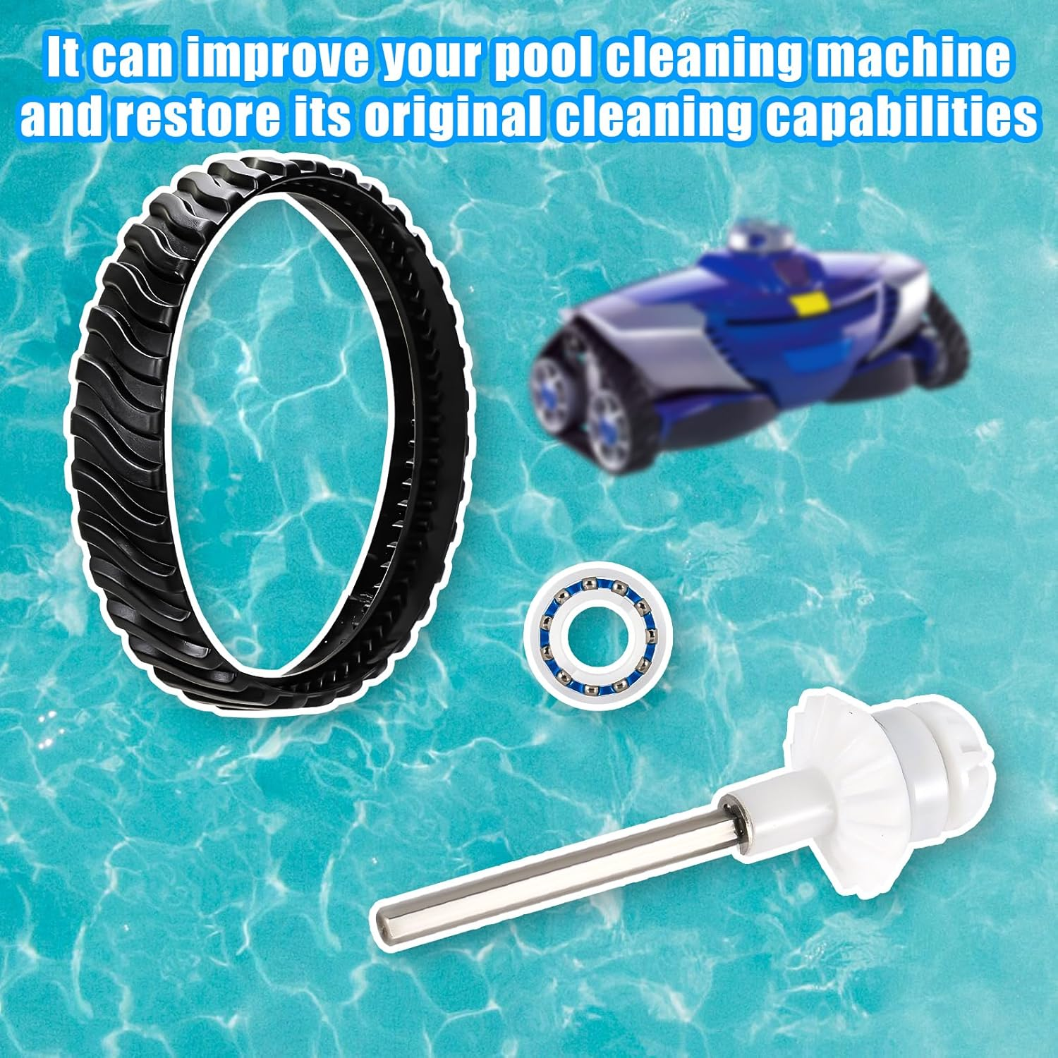 PEUTIER Pool Cleaner Parts, 6Pcs Pool Cleaner Drive Shaft Rebuild Kit Replace Partial Tune up Kit Fit for Zodiac MX8 MX6 Elite Pool Cleaners, Easy to Install and Long-Lasting image number 4