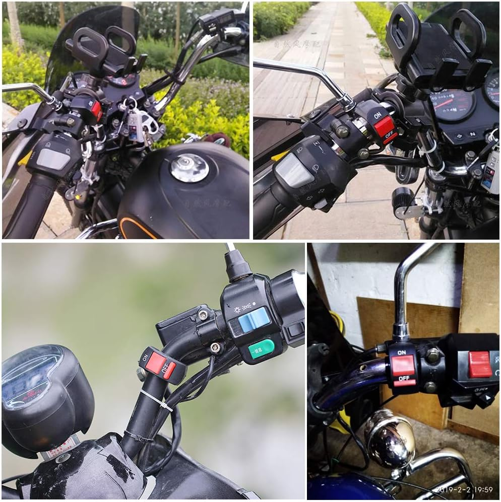Motorcycle Light Handlebar Switch with on off Button Push Button Bicycle Motorcycle Tuning Part Toggle Switch for U5 U7 U2 LED Headlight Scooter Electrombile image number 4