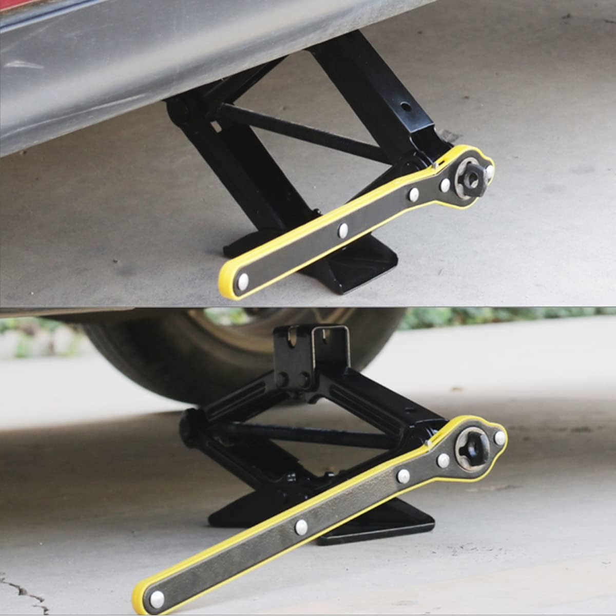 Car Jack Wrench, 360&deg; Swivel Labor-Saving Car Jack Ratchet Wrench with Long Handle, Scissor Jack Lift Speed Handle Tool for Travel, Van, SUV and Other Vehicles image number 1