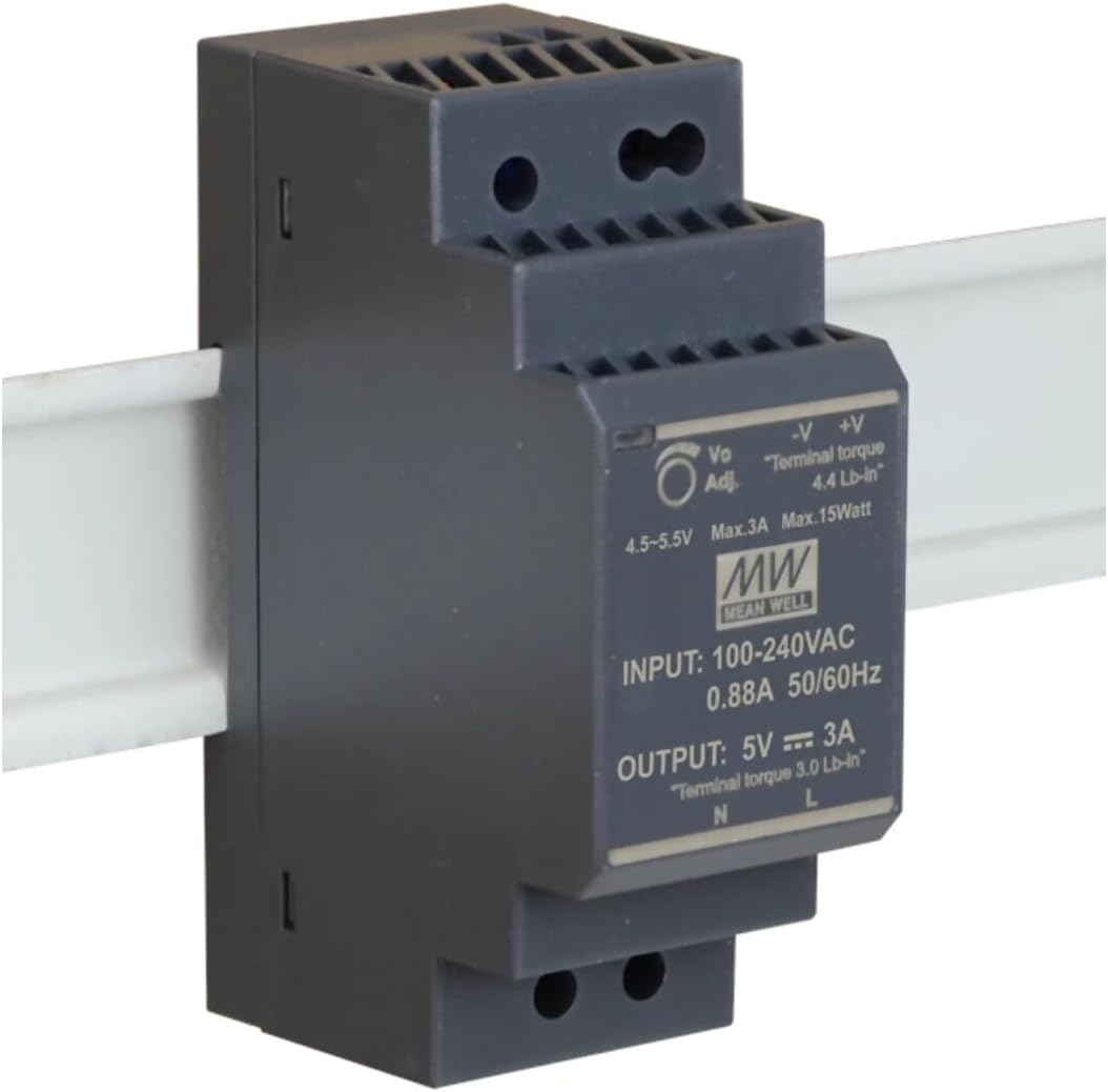 HDR-30-12 Genuine Mean Well DIN Rail Power Supply 12V 2A 24W(30W Series), with Warning Label - 12V