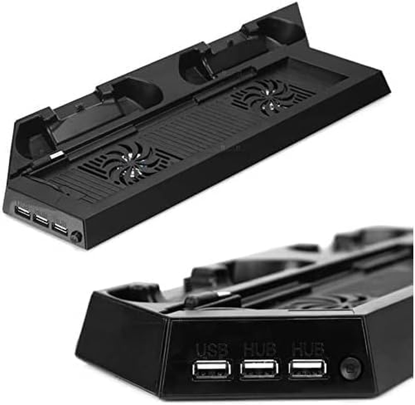 Multifunctional Cooling Dock Charging Station Stand with Cooling Fan for Playstation 4/PS4, Vertical Stand with Dual PS4 Controller Charger Port and Charging Status (PS4) image number 2