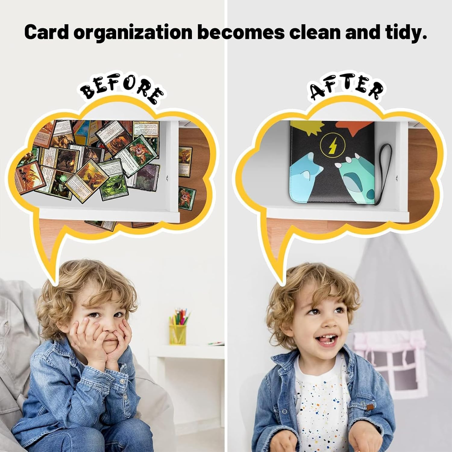 Xmdianss 9-Pocket Card Folder Fits 900 Cards, 50 Removable Sleeves, Portable Trading Card Holder Collector Album for Boys & Girls image number 6