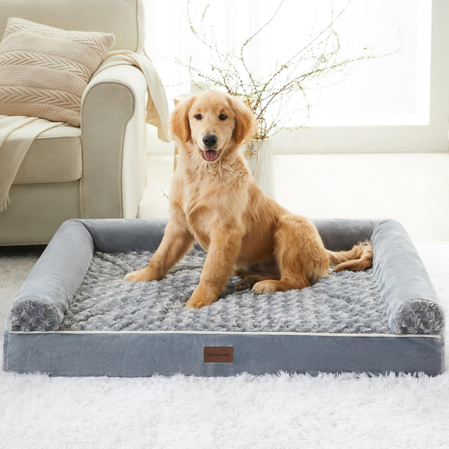 BFPETHOME Dog Beds for Large Dogs, Orthopedic Dog Bed for Medium Large Dogs,Big Waterproof Couch Dog Pet Bed with Removable Washable Cover image number 2