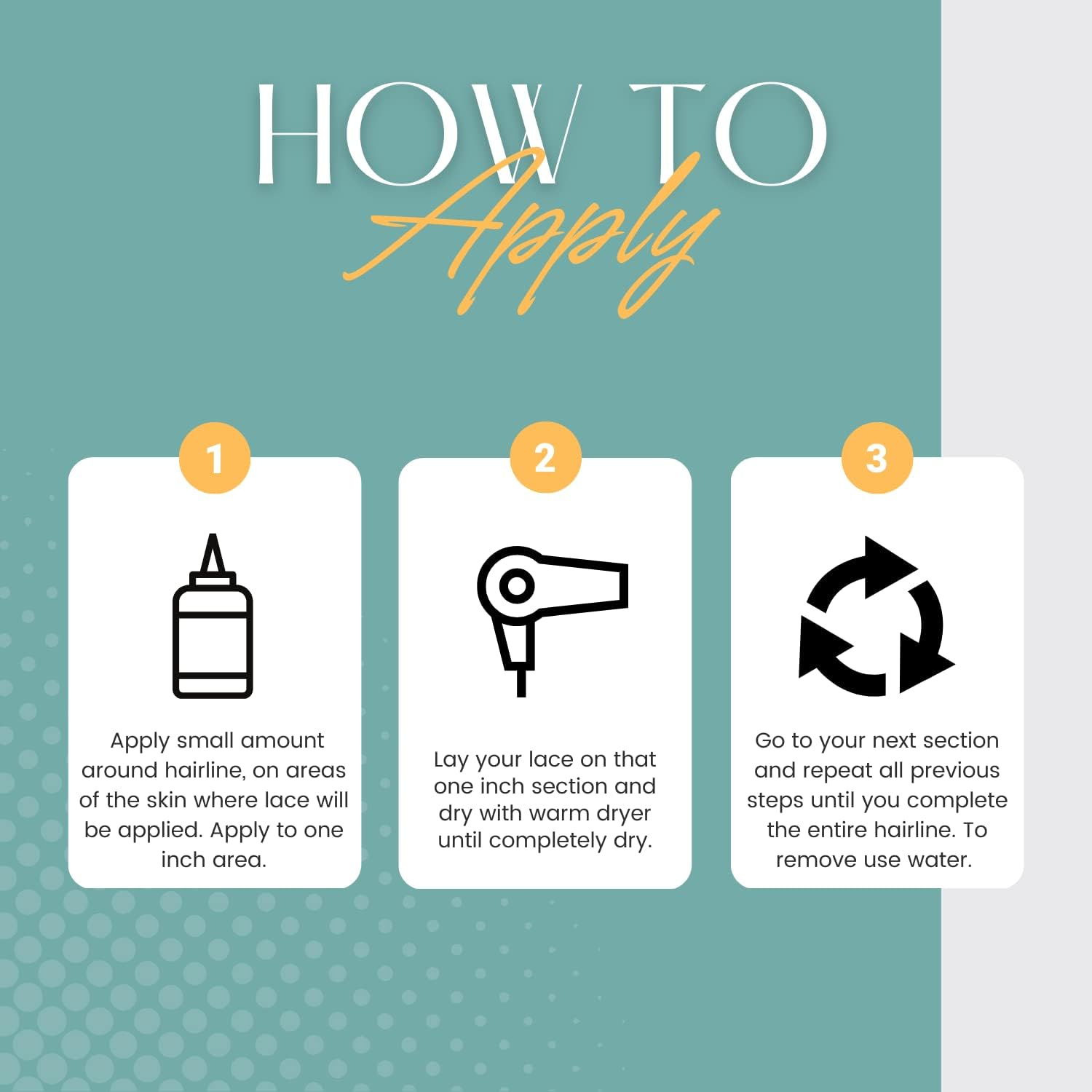 The Hair Diagram - Bold Hold Liquid Gold Reloaded - Glueless Lace Gel - Temporary Hold for Wigs and Hair Systems - Styling Agent for Baby Hairs - Non Toxic - Aerosol & Alcohol Free - Water Based image number 5