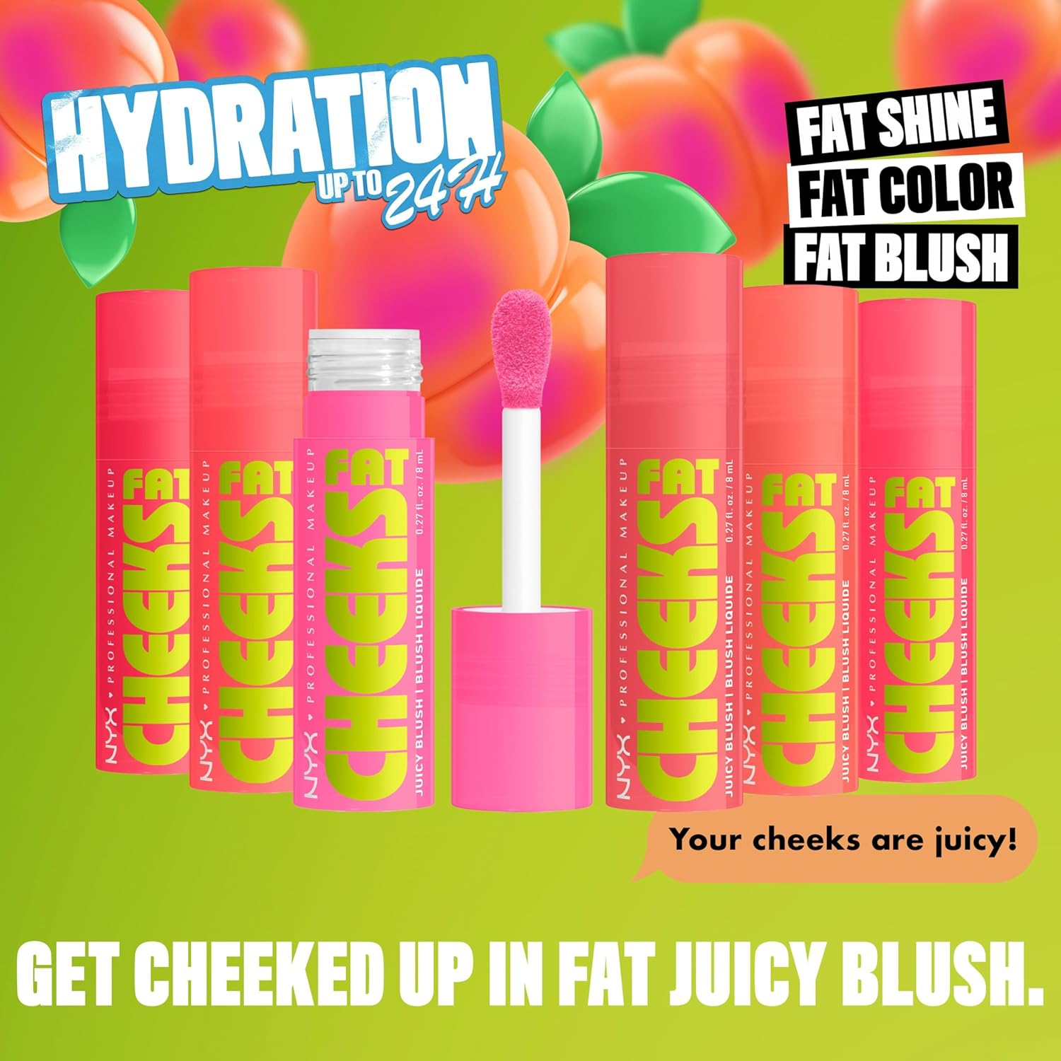 NYX Professional Makeup Fat Cheeks Juicy Liquid Blush, Dragon Fruit Drip, 8 Ml image number 1