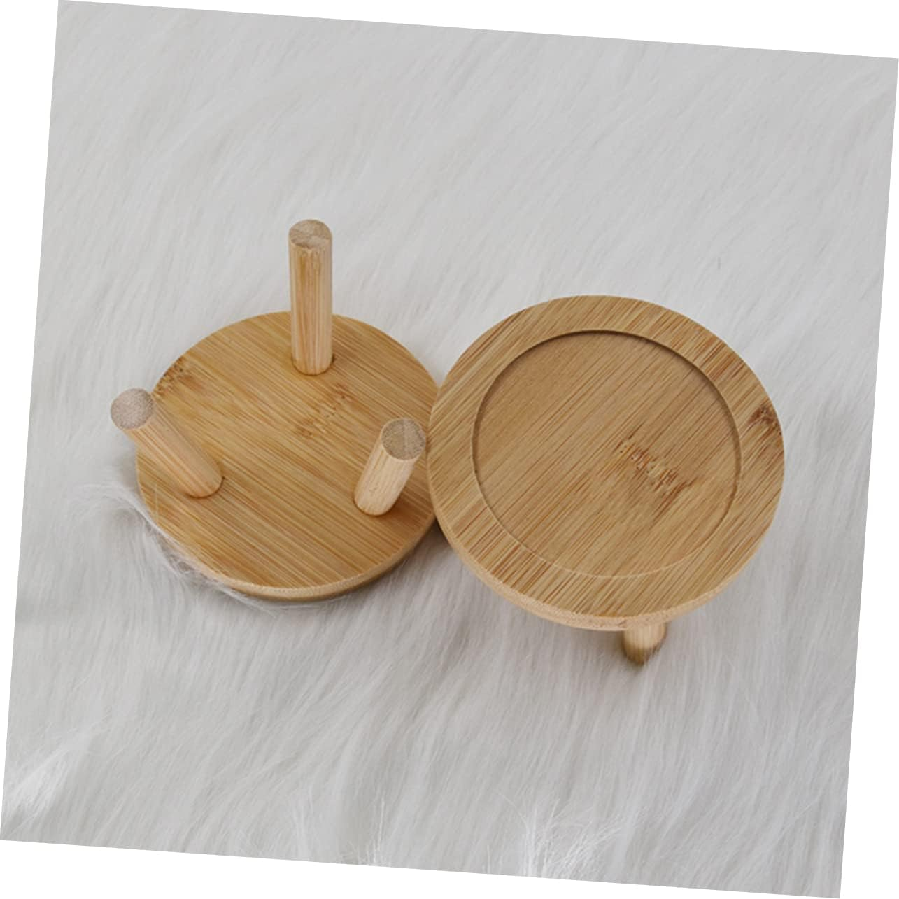 BESPORTBLE Bamboo Plant Saucer Pot Tray 2Pcs for Succulent Cactus Planters Indoor Outdoor Water Drainage Holder with Random Inner Diameter, Natural Bamboo Flowerpot Base for Home Gardening image number 2