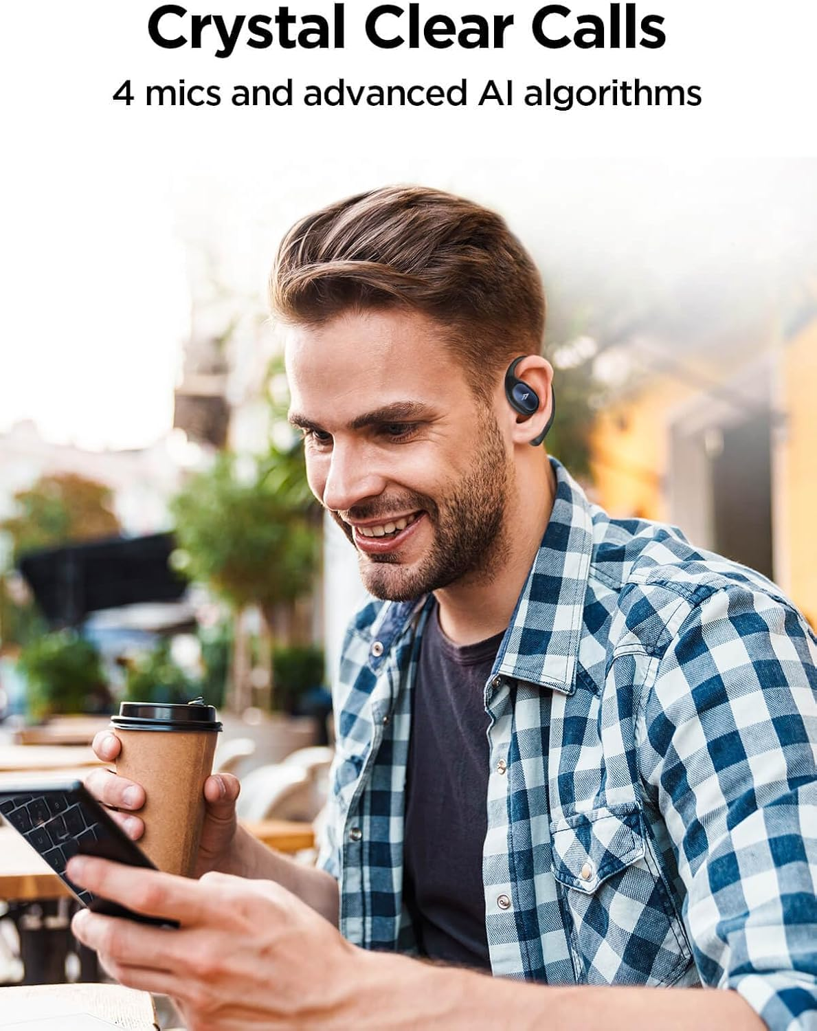 1MORE S31 Open Ear Earbuds, Bluetooth 5.3 Headphones, Sports Earbuds Split Design with Ear Hooks, Wireless Earbuds with 4 Microphones for Clear Calls, 8.2G Lightweight Earphones, IPX5, EQ, 30H (White) - White image number 2