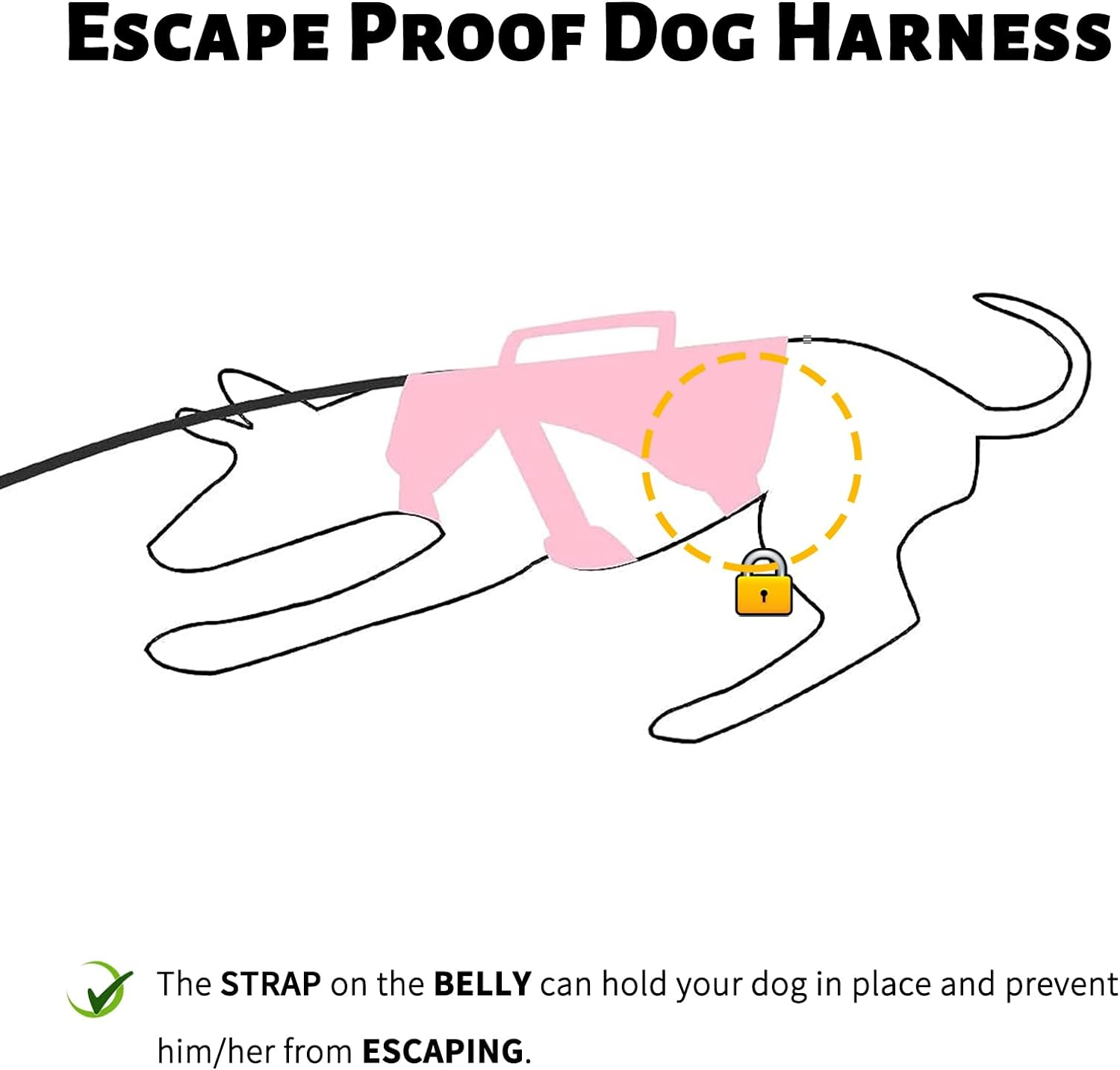 Escape Proof Dog Harness, Multi-Support Harness, Fully Reflective Harness with Padded Handle, Breathable,Durable, Adjustable Vest for Small Dogs Walking, Training, and Running Gear Pink (Small) image number 5