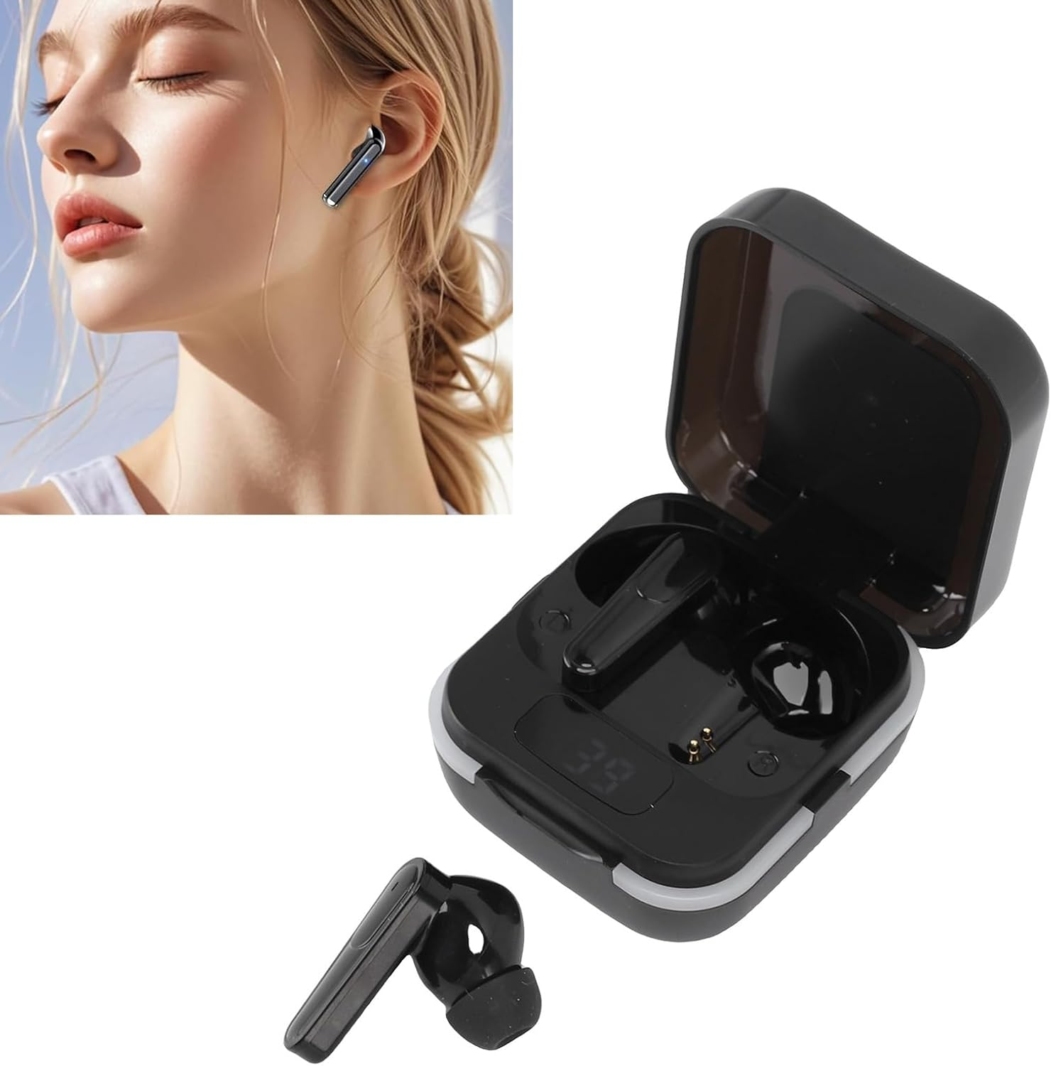 Sharainn Translation Earbuds, Real Time 7 Modes Translation Earphones Phone Calls Music Playback High Precise 5.4 for Travel image number 2
