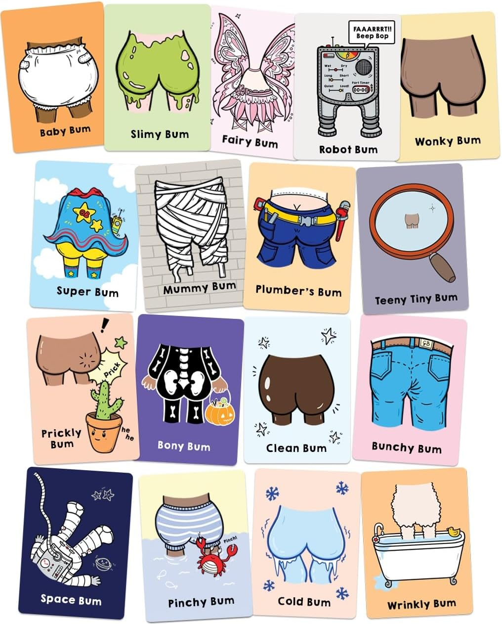 Go Bum | a Card Game for Ages 4 and Up! | 2-7 Players | 10 Mins | It&rsquo;S the Cheeky Version of Go Fish Where You Match Different Kinds of Bums to Win image number 1