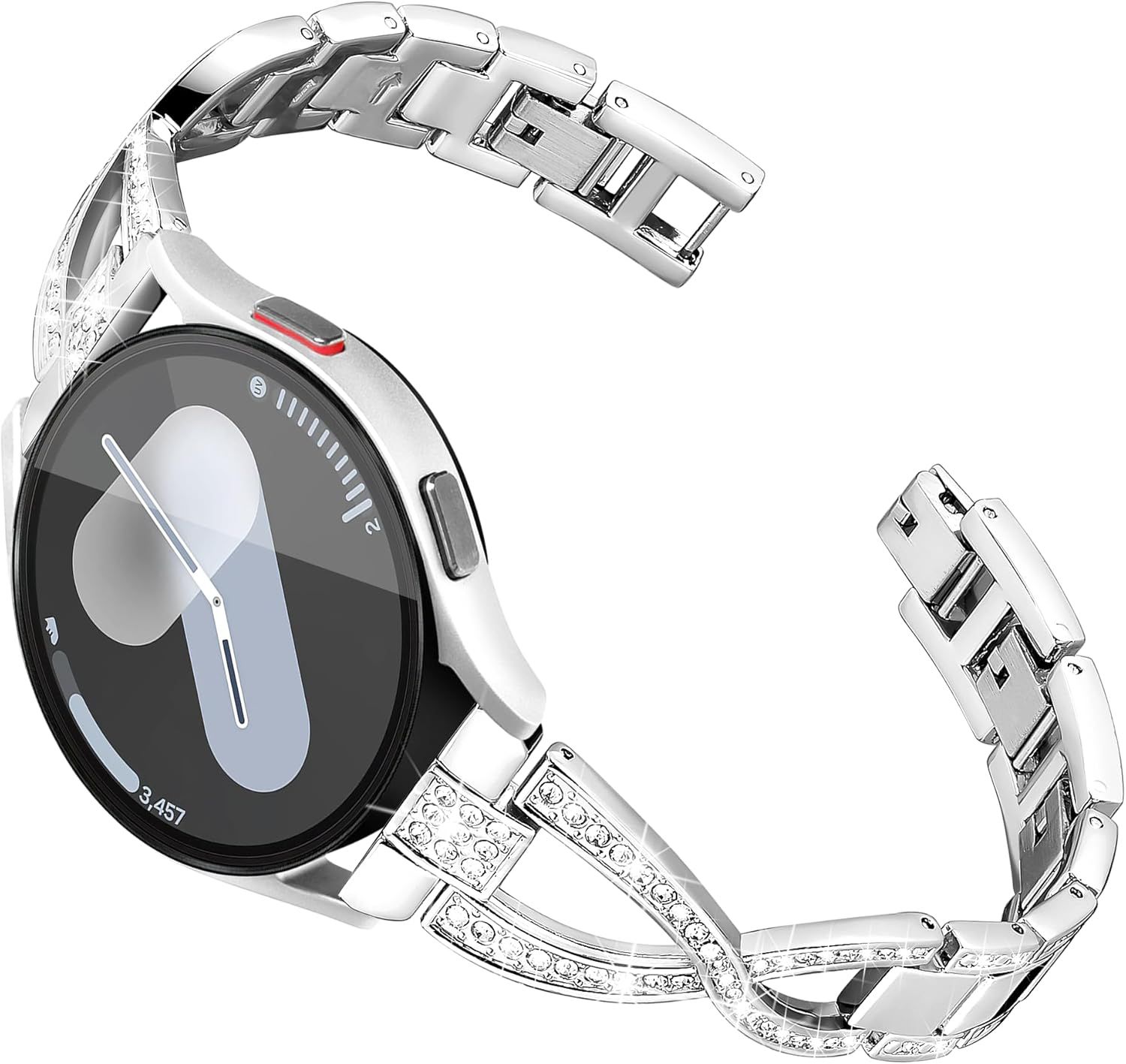 Ocaer Compatible with Samsung Galaxy Watch 7/FE/6/5/4 40Mm 44Mm, Galaxy Watch 6 Classic 43Mm 47Mm, Slim Bling Metal Samsung Watch Band for 20Mm Samsung Galaxy Watch 5 Pro /4 Classic, for Women Girls