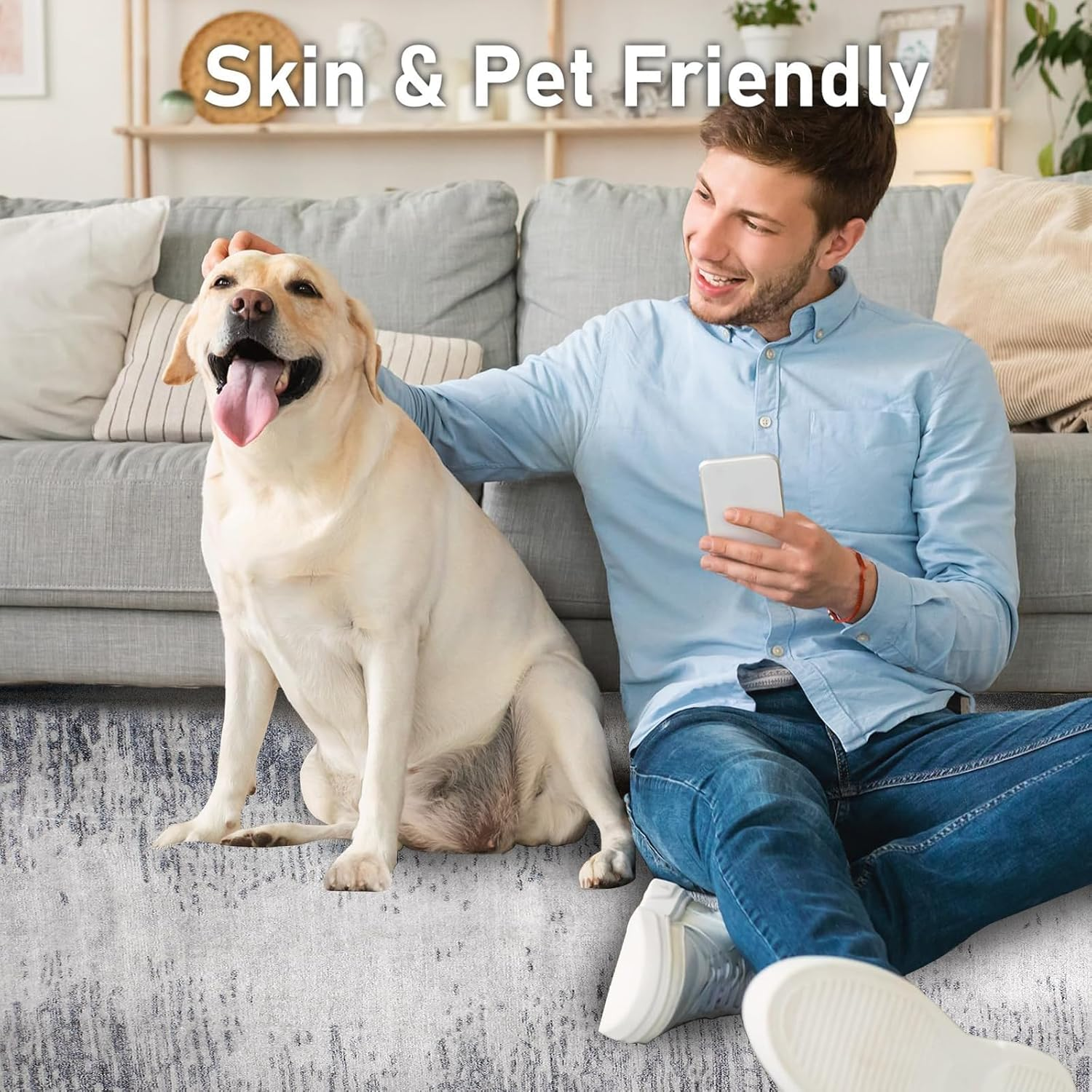 Tinyboy-Hbq Area Rugs Abstract Rug Modern Soft Living Room Carpet Large Washable Shaggy Rugs for Living Room Bedroom Dining Room Indoor Home Decor Carpet (Abstract Grey/Blue, 160 X 200 Cm) image number 2