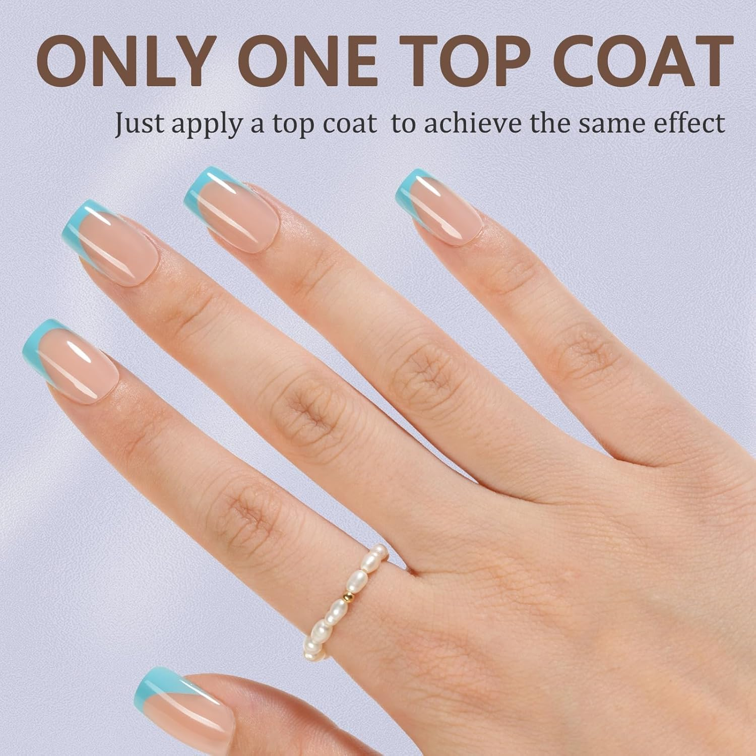 Misssix French Gel Nail Tips, 160Pcs French Tip Press on Nails Short Square, No Need to File Tips Pre-Lasting, Fake Nails for Nail Art DIY 16 Sizes image number 3