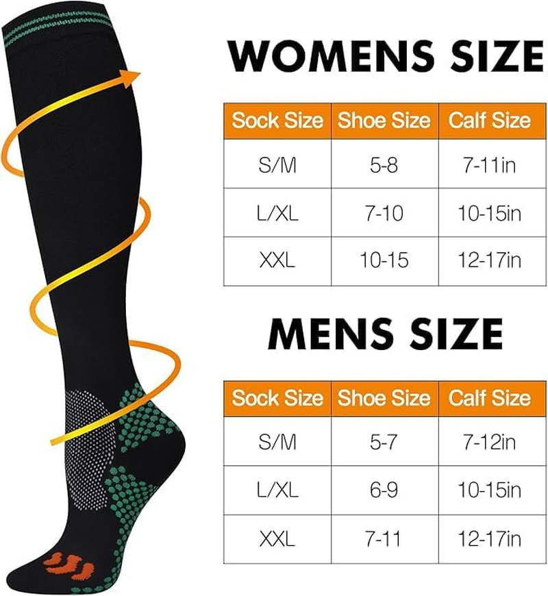 Compression Socks (2/3 Pair) for Men and Women 20-30 Mmhg Compression Stockings Circulation for Cycling Running image number 2