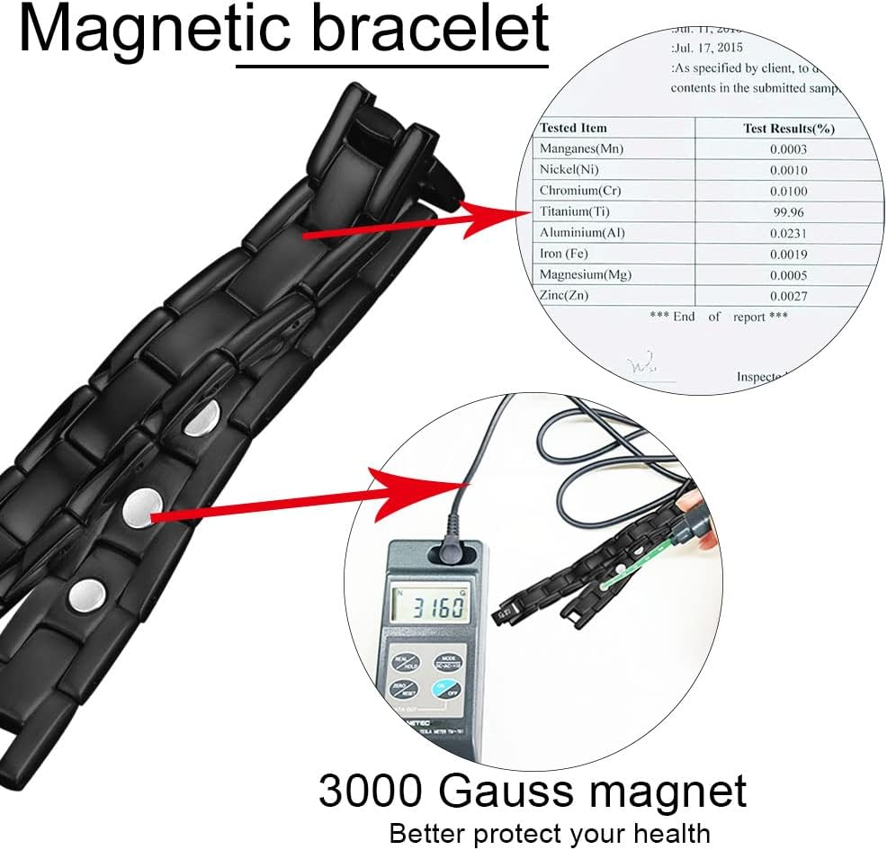 Magnetic Therapy Bracelet Magnetic Bracelet Men'S Bracelet Titanium Bracelet Fashion Bracelet Non-Allergic (21Cm) image number 5