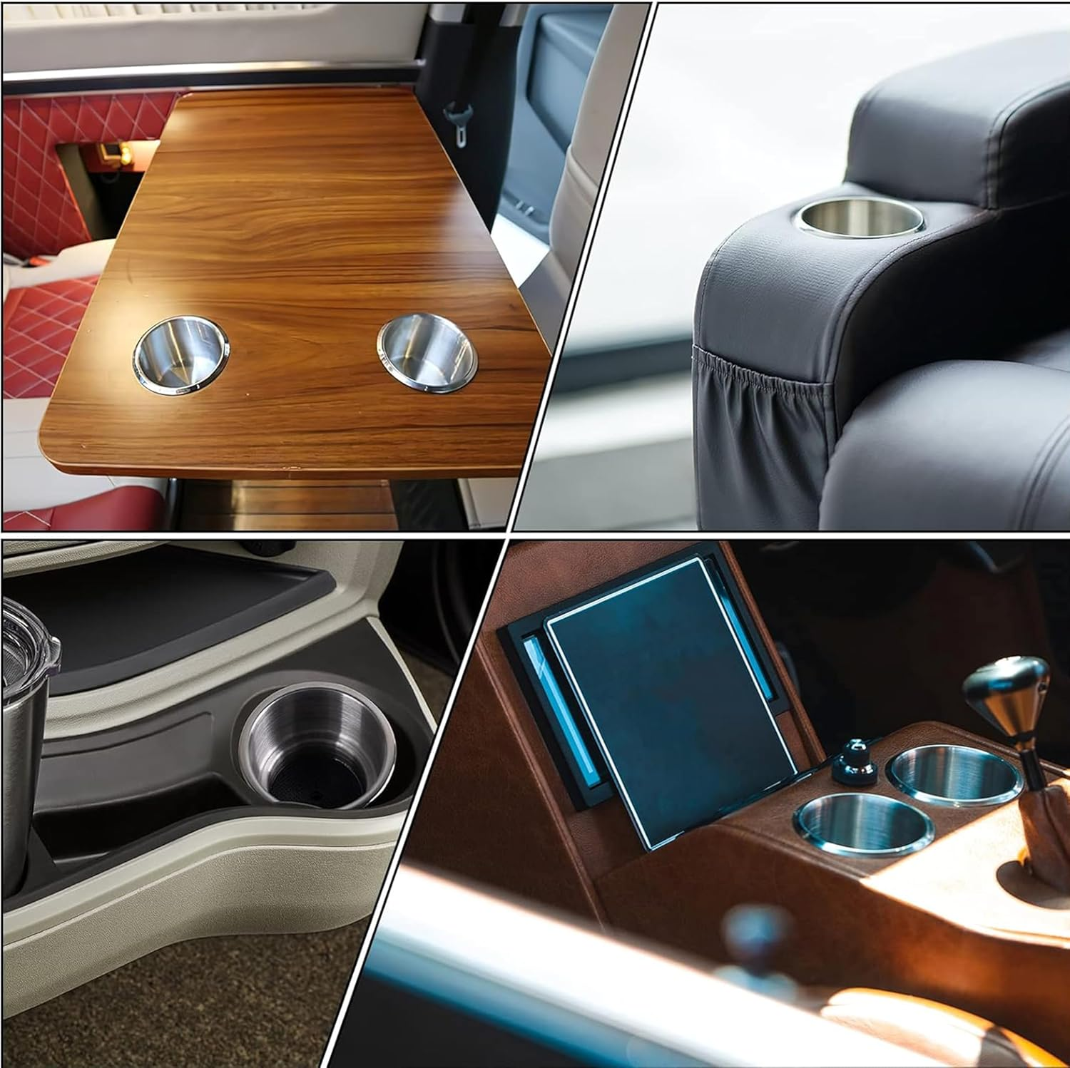 2PCS Stainless Steel Cup Holder with Drain Perfect for Marine,Boat,Rv,Camper Durable Drink Holders Easy Access,No-Spill Design,For Outdoor Adventures and Travel image number 2