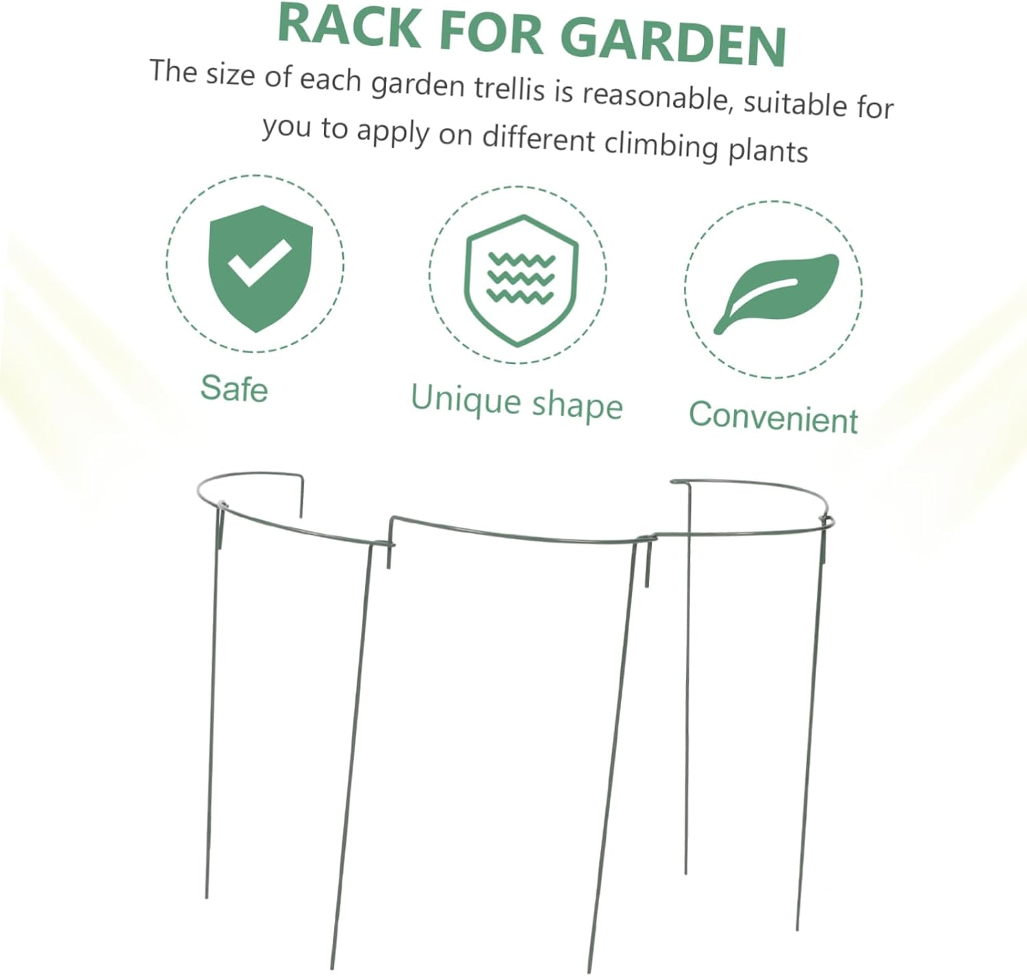 5Pcs Plant Trellis Support for Climbing Plants Curved Flower Bracket for Use Garden Stake Height image number 5