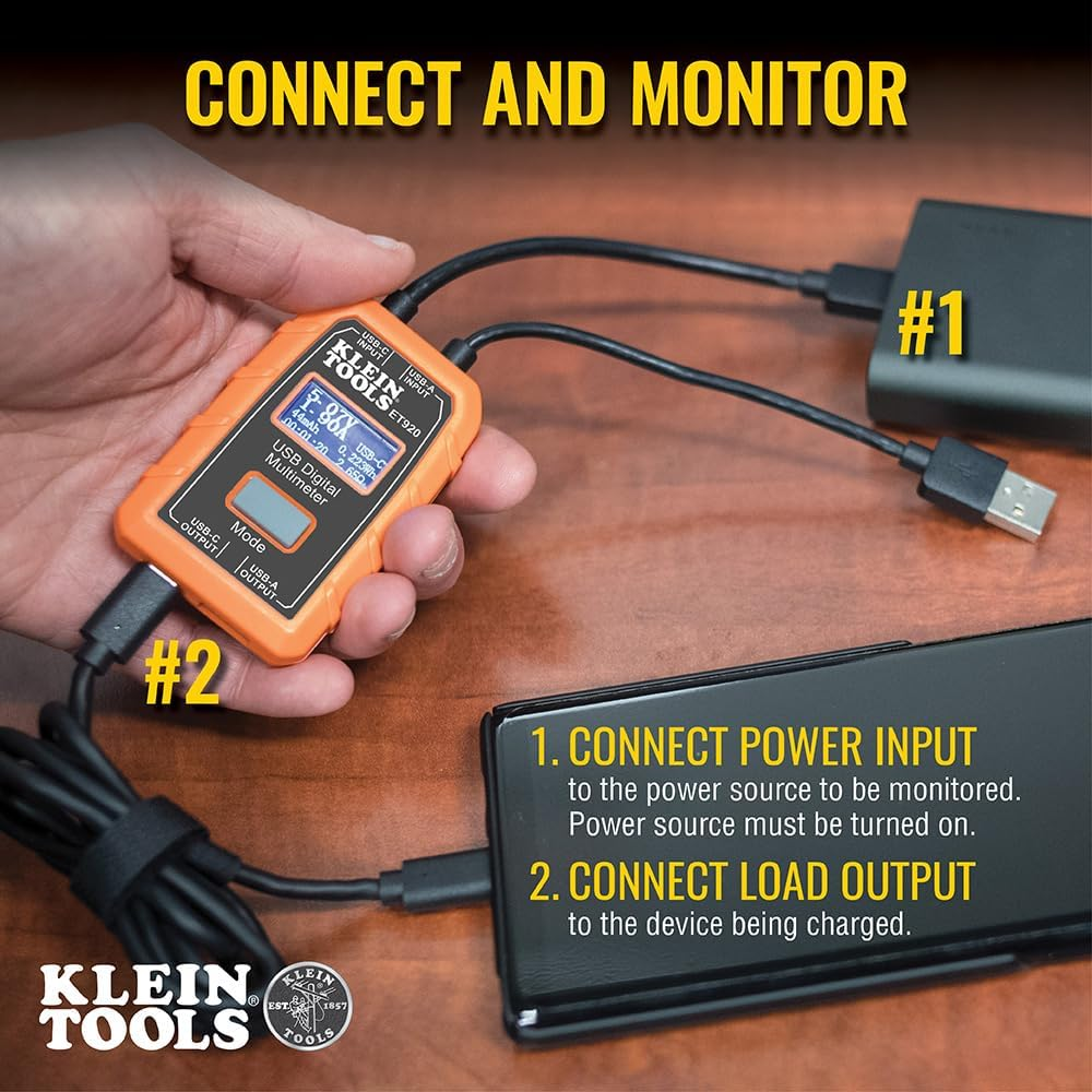 KLEIN TOOLS USB-A and USB-C Digital Meter, ET920 image number 3