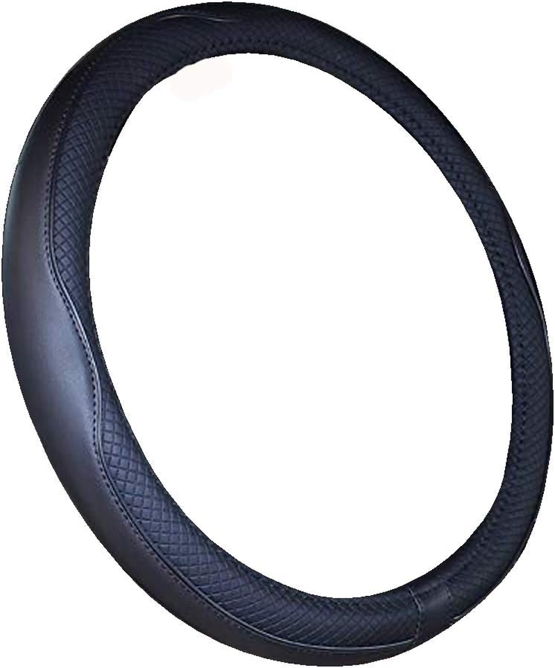 Boat Steering Wheel Cover Microfiber Leather 13-13.5 Inch (Black)