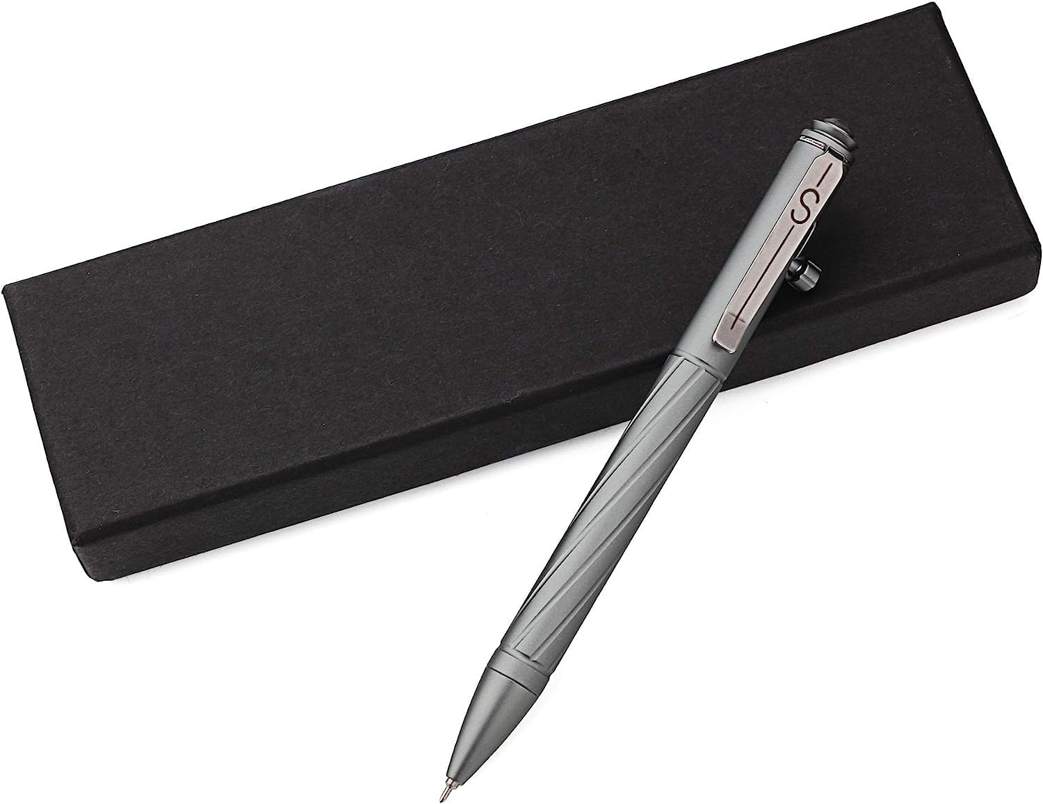 SMOOTHERPRO Ballpoint Pen Stainless Steel Pen Compatible with Pentel Refill for Business Signature Color Black (PTC050) image number 4