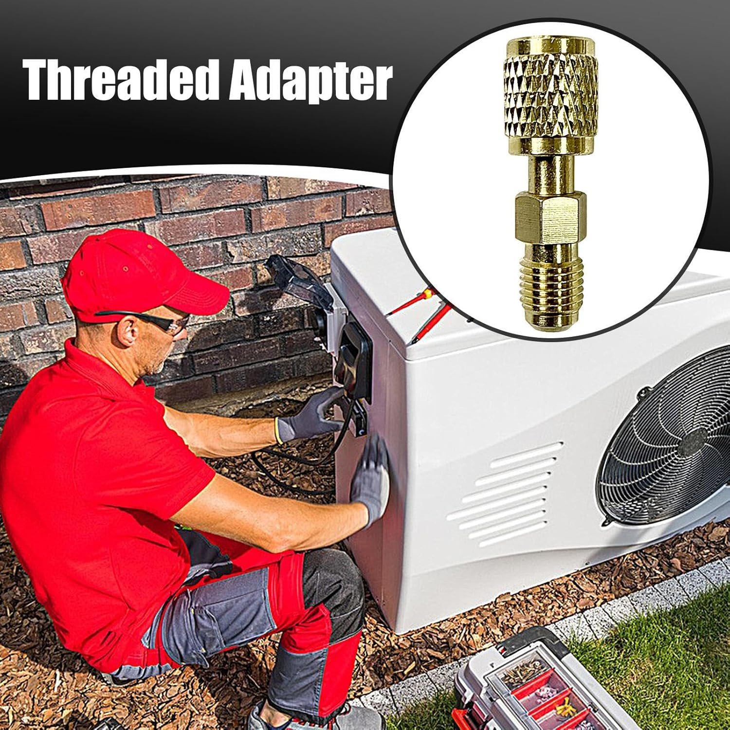 Refrigerant Tank Adapter,Refrigerant Hose Adapter | Reverse Thread Fitting, 1/4 Inch Connector Precise Charging HVAC Ductless Split Unit image number 1