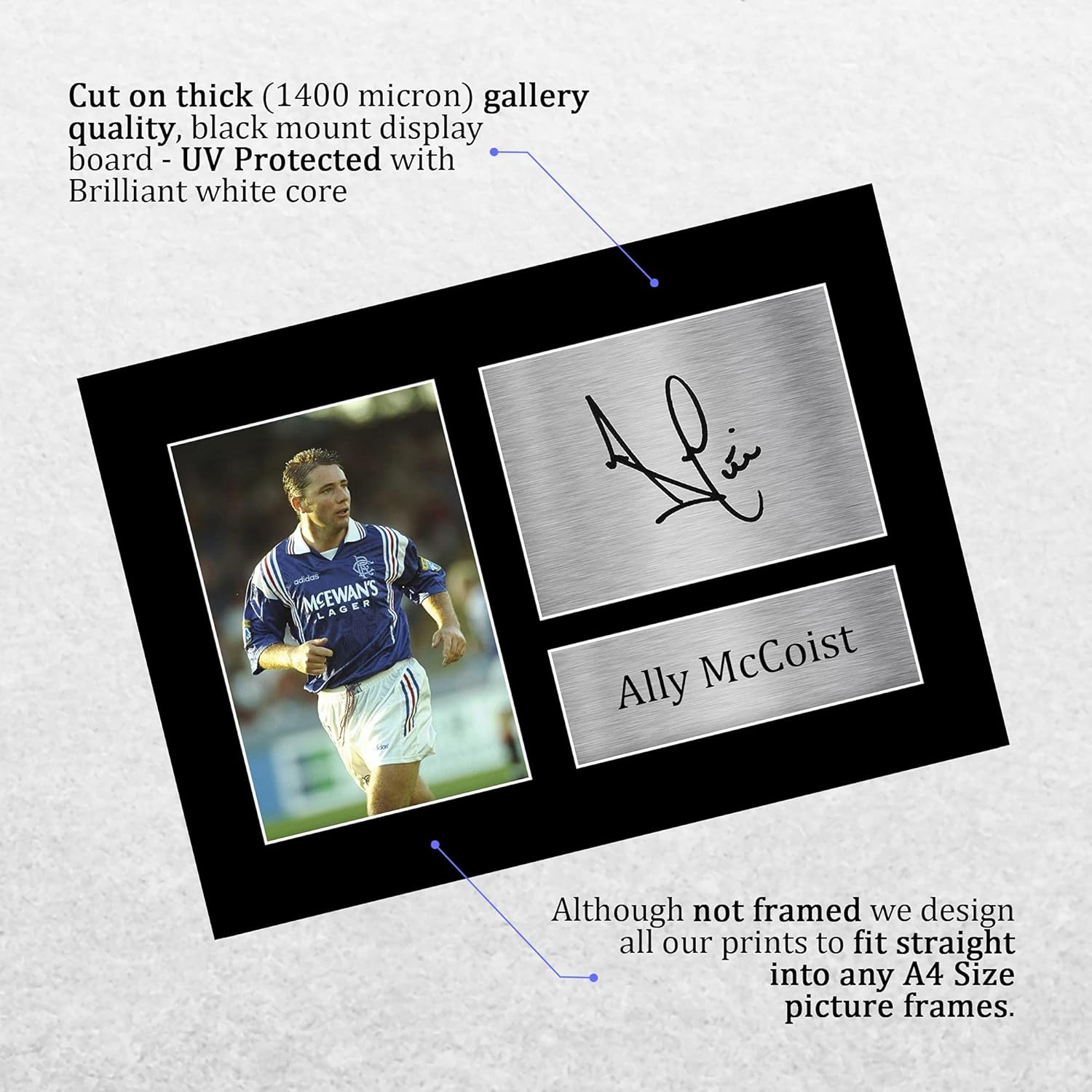 HWC Trading Ally Mccoist Gift Signed A4 Printed Autograph Rangers Gifts Print Photo Picture Display