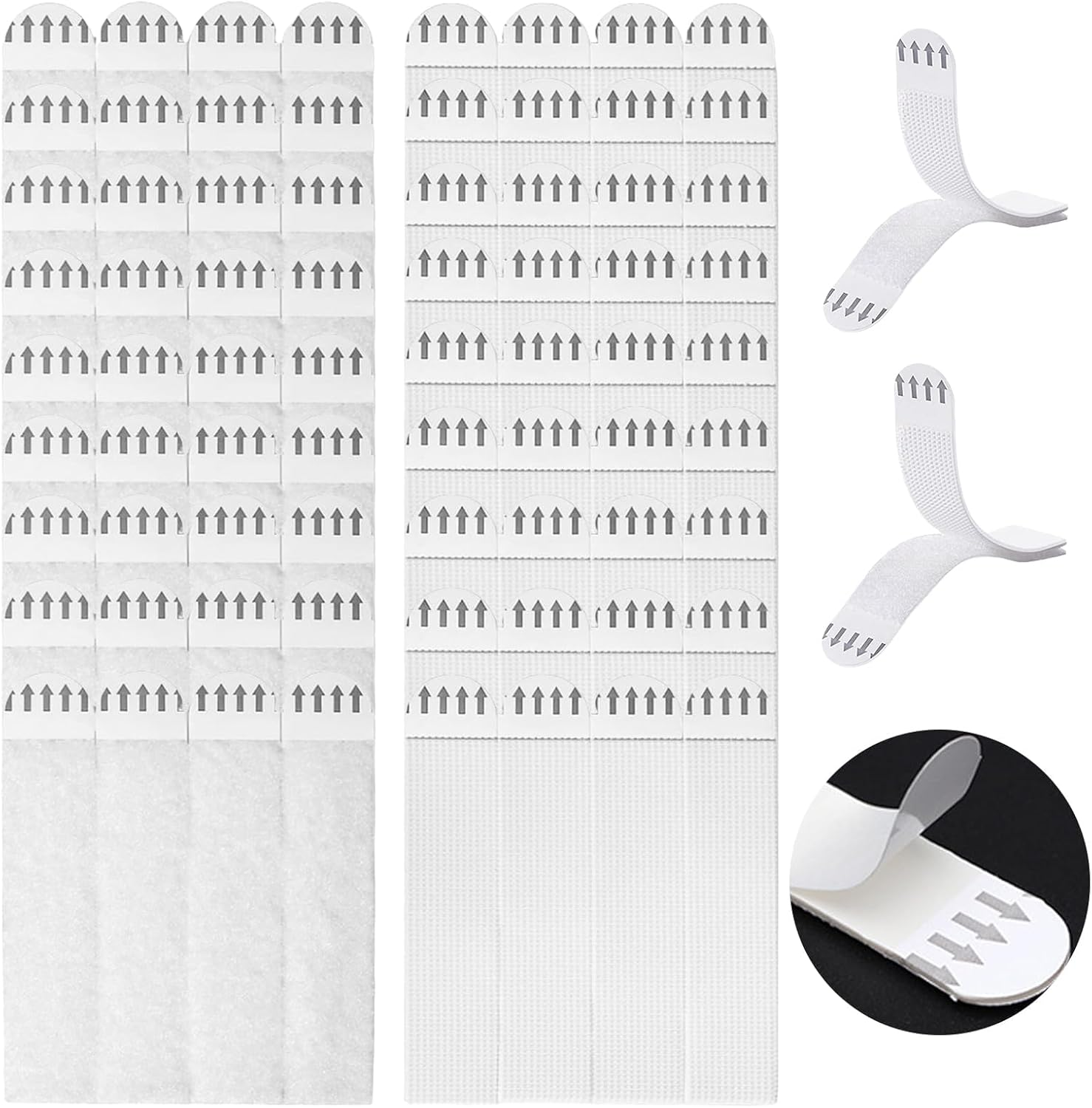 Nazaz 36 Set Picture Hanger, White, Hook and Loop Fastener, No Nails, Self-Adhesive, Smooth Surfaces