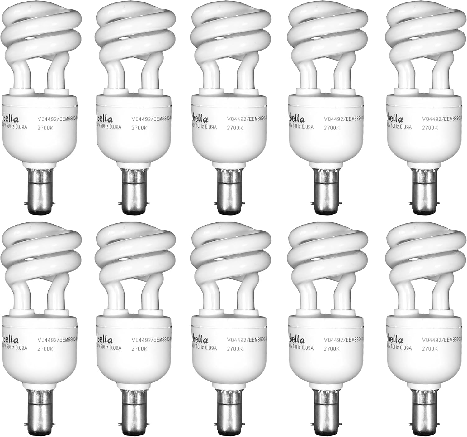 10 X 8W B15 Compact Fluorescent Lamps Globes Bulbs Warm CFL SBC Small Bayonet