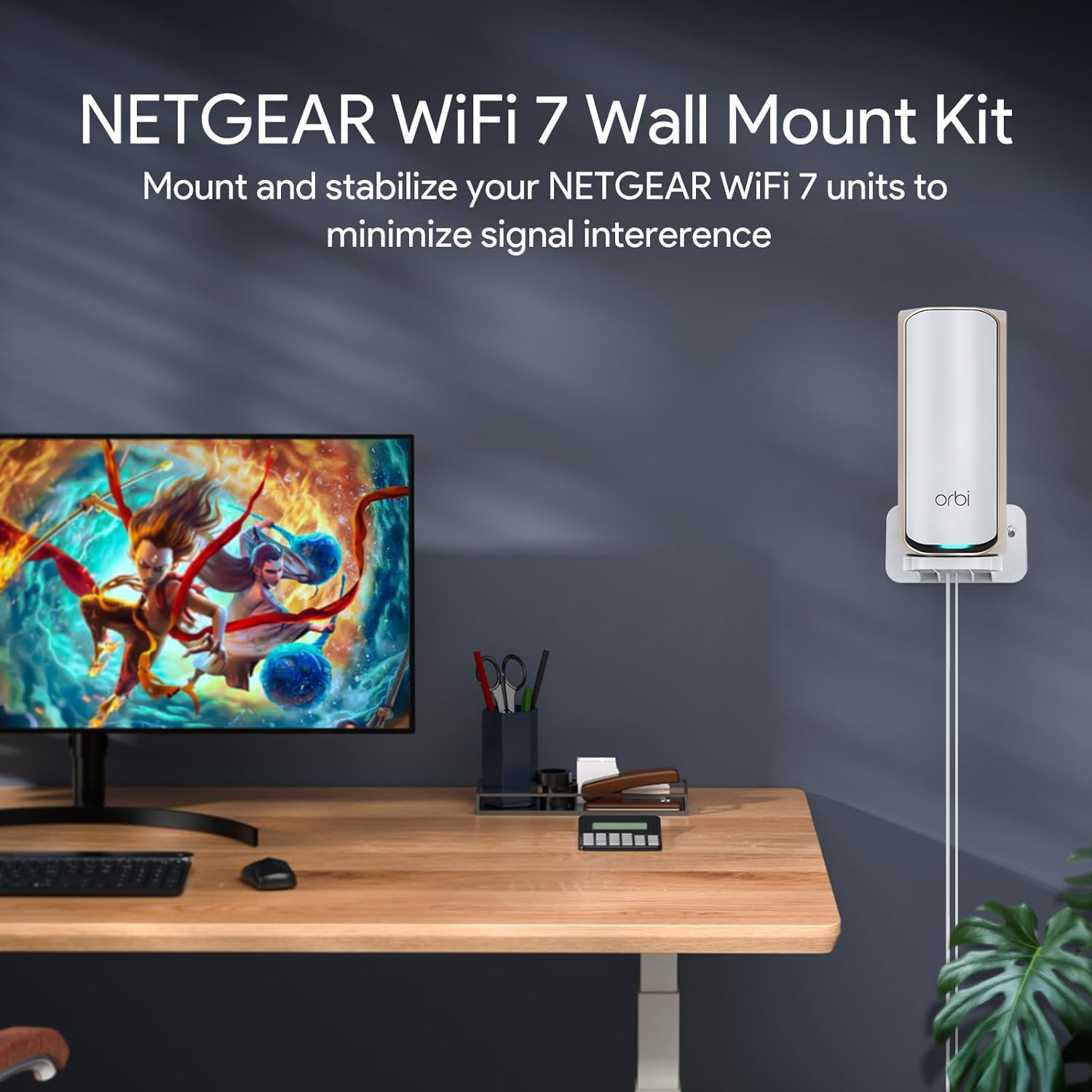 EDUP Wall Mount Kit for Orbi 970 770 870 Wifi 7 Mesh Systems and Netgear Nighthawk Wifi 7 Router (RS100 RS200 RS300 RS500 RS600 RS700S), Enhance Signal Coverage -White (Pack of 2) image number 3