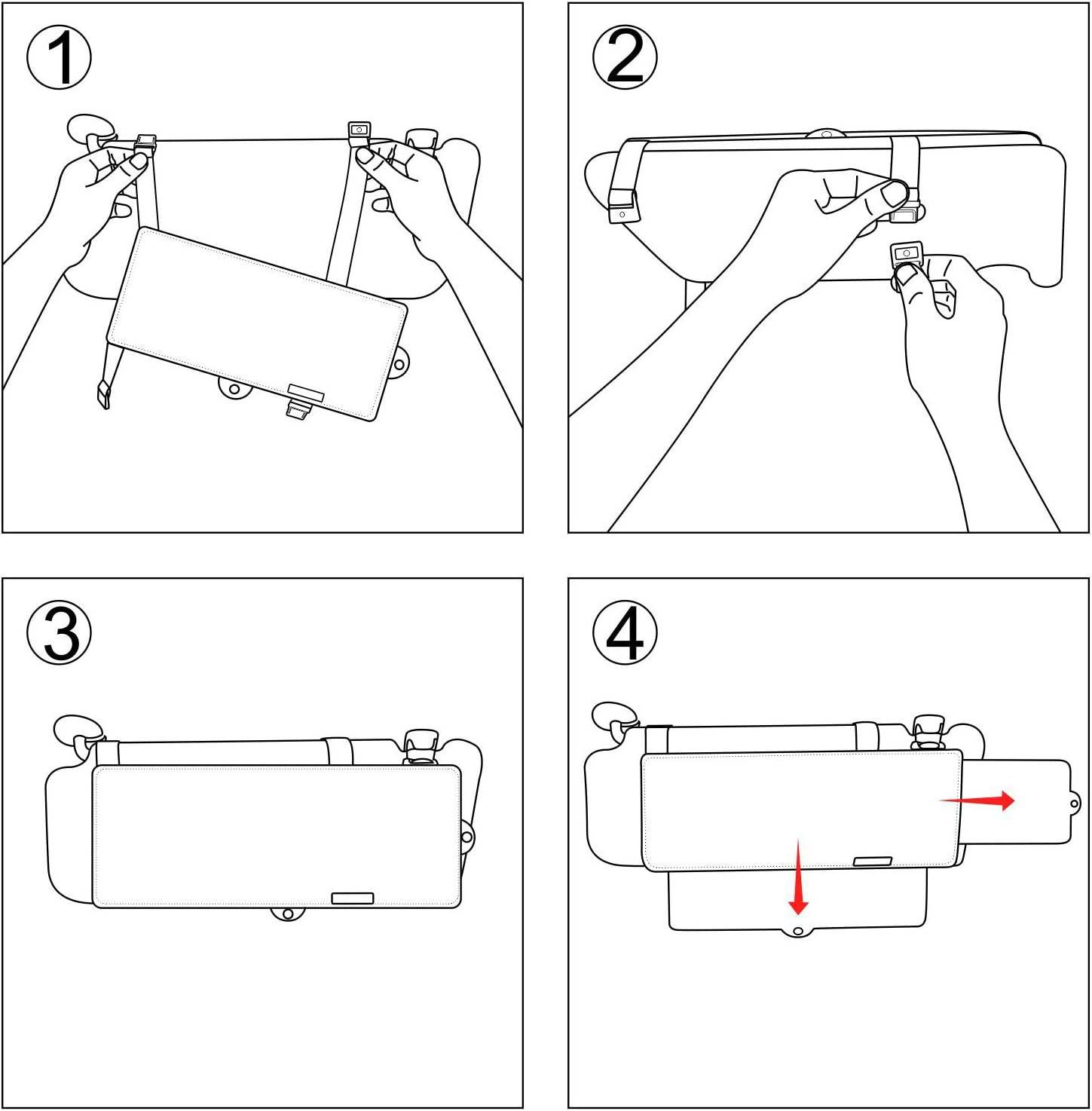 Car Window Sunshade WANPOOL Car Visor Anti-Glare Sunshade Extender for Front Seat Driver or Passenger (Black) image number 4