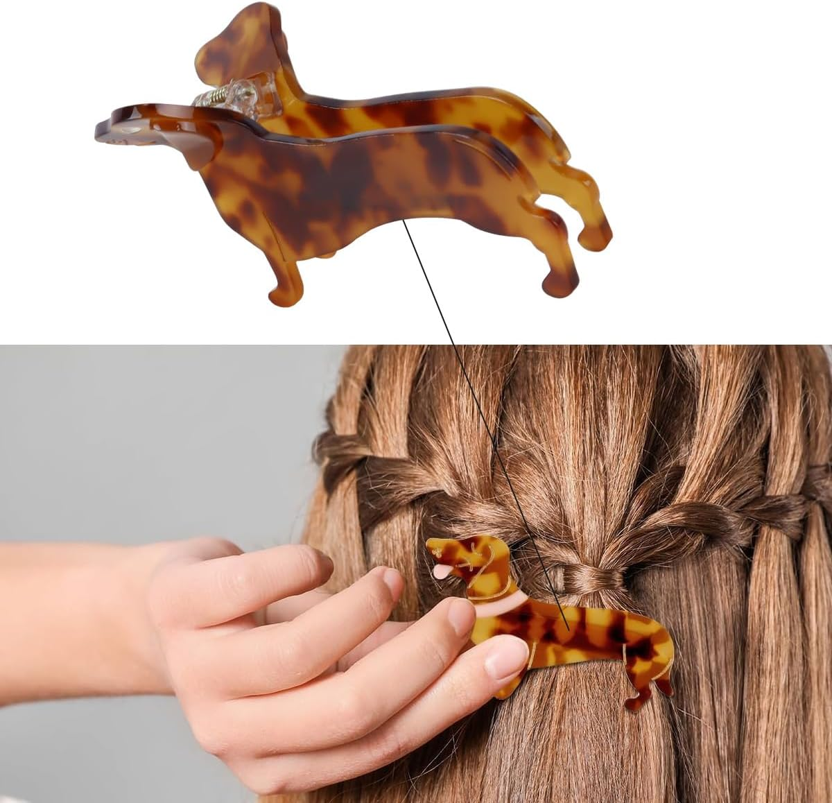 Enwye 4Pcs Dachshund Dog Hairpins, Cute Sausage Dog Shaped Hair Clip, Non Slip Dachshund Hair for Stylish image number 6