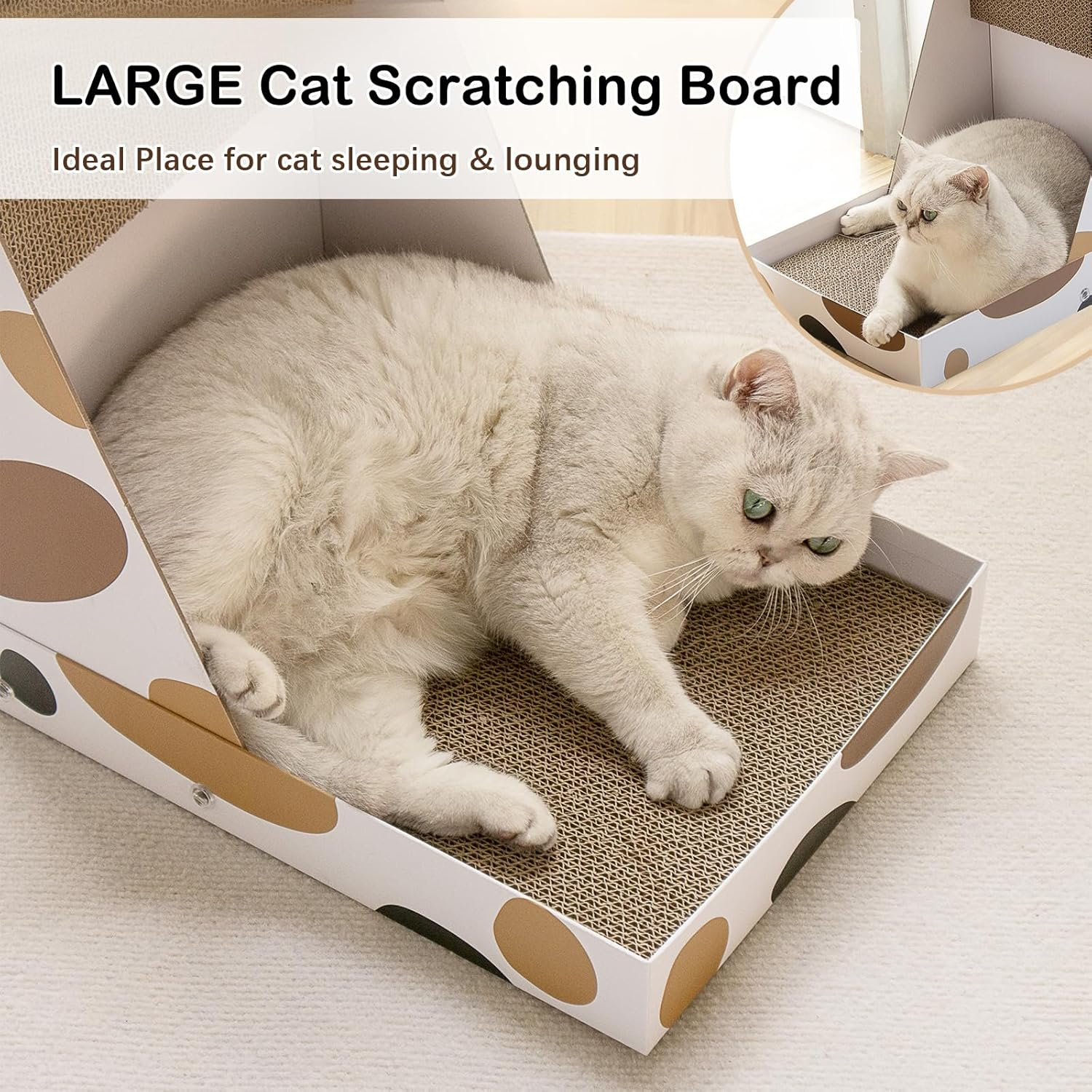 NATUYA Cat Scratcher Cardboard Lounge Bed, (25"X15.7"X11.8") image number 4