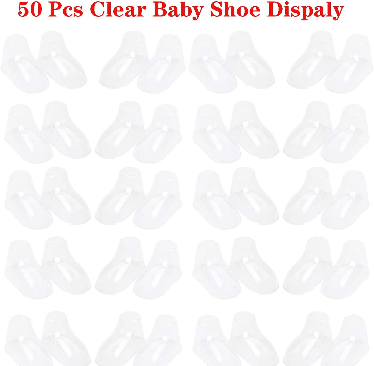 Baby Shoes Display Baby Booties Forms Baby Sock Display, 50Pcs 10Cm Clear Plastic Baby Feet Display Durable Toddler Crochet Baby Shoes Holder, Blue