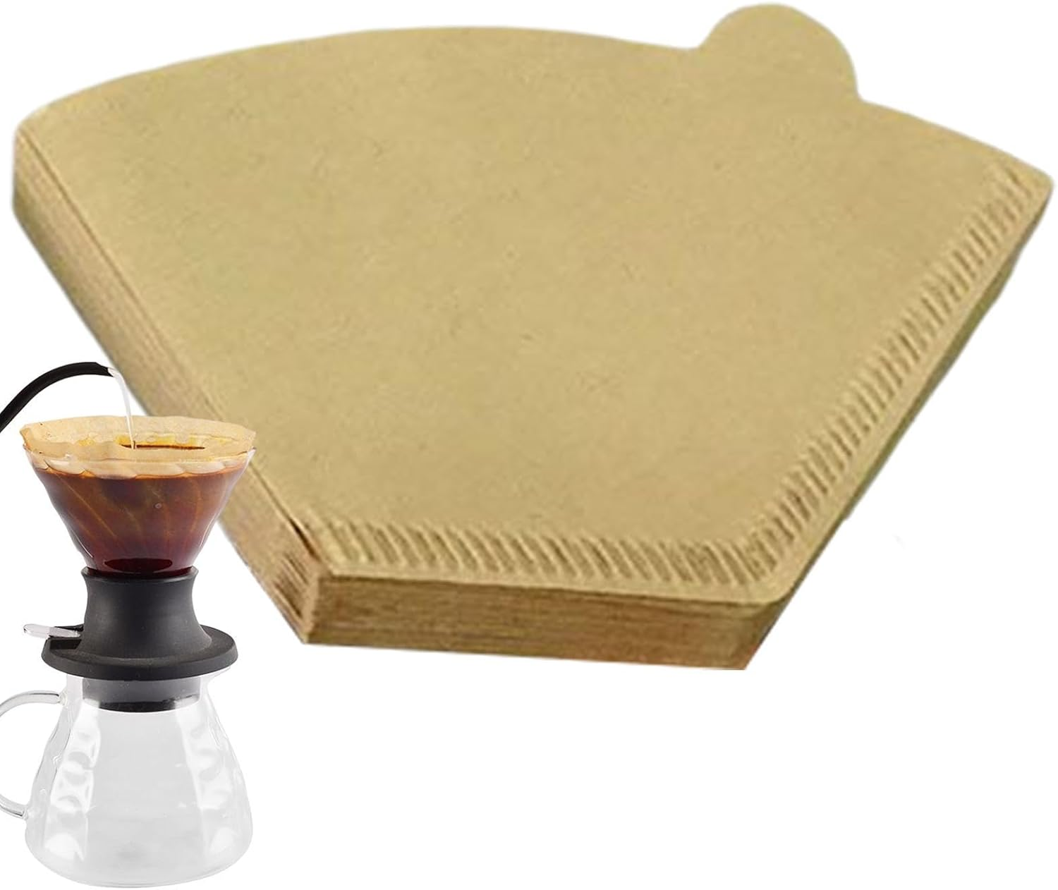 Coffee Filters Cone Paper - Natural Paper Coffee Filters 2-4 Cup,2-4 Cups for Pouring over Coffee Filter, 100 Count Filters (Natural Brown) Health & Household Unbleached for Drip Coffee Maker Pochy