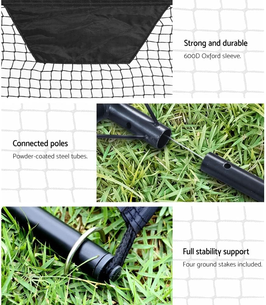 Everfit Soccer Net, 1.2M Wide Portable Rebounder Football Goal Nets Practice Sports Training Netting Screen Backyard Indoor Outdoor Camping Equipment, with Carry Bag Lightweight Black image number 5