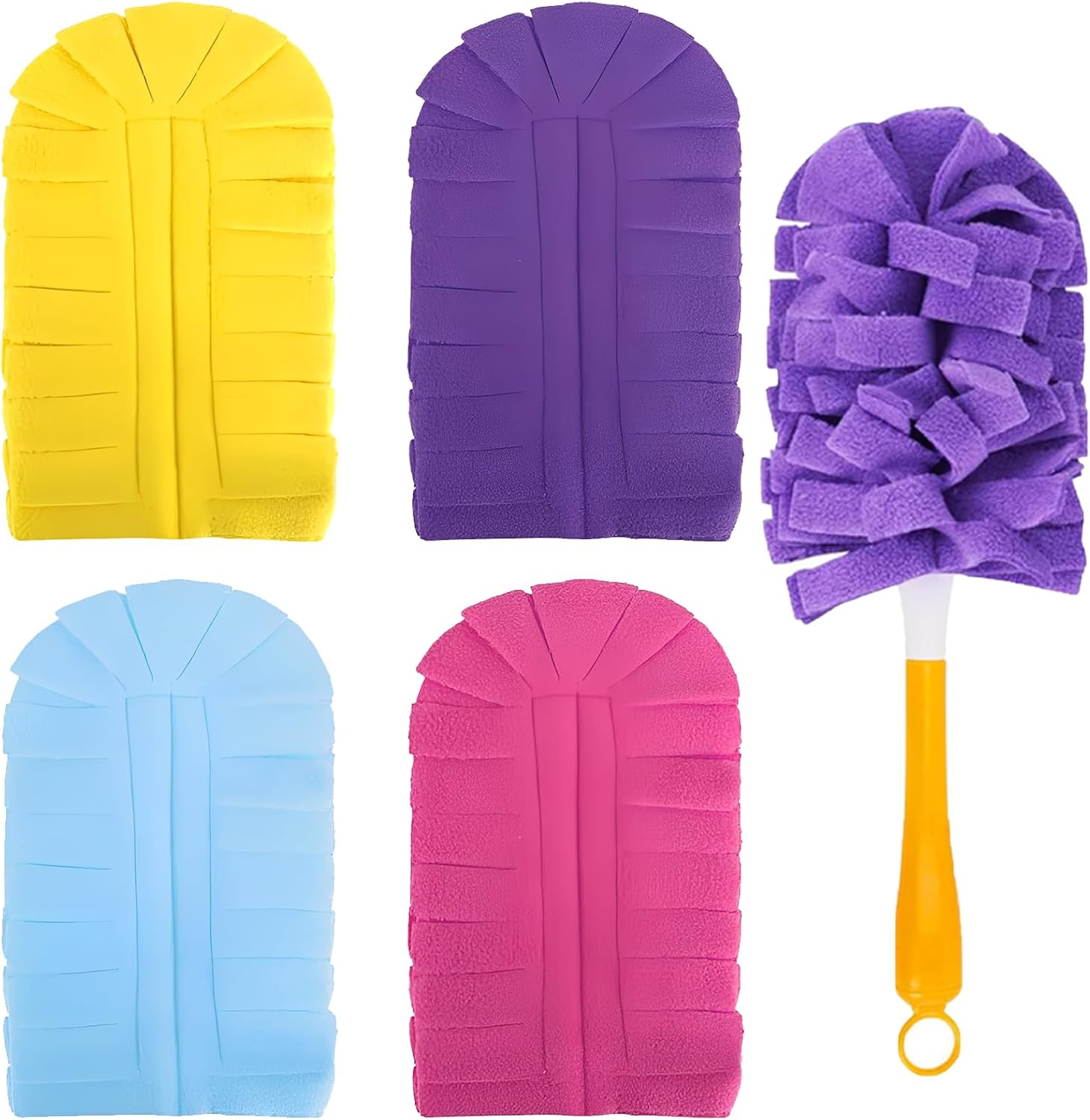 Pack of 5 Washable Duster Telescopic Long Extendable Duster, Dust Magnet, Duster, Telescopic Rod, for Cleaning Car, Computer, Air Conditioning, TV and Other image number 1