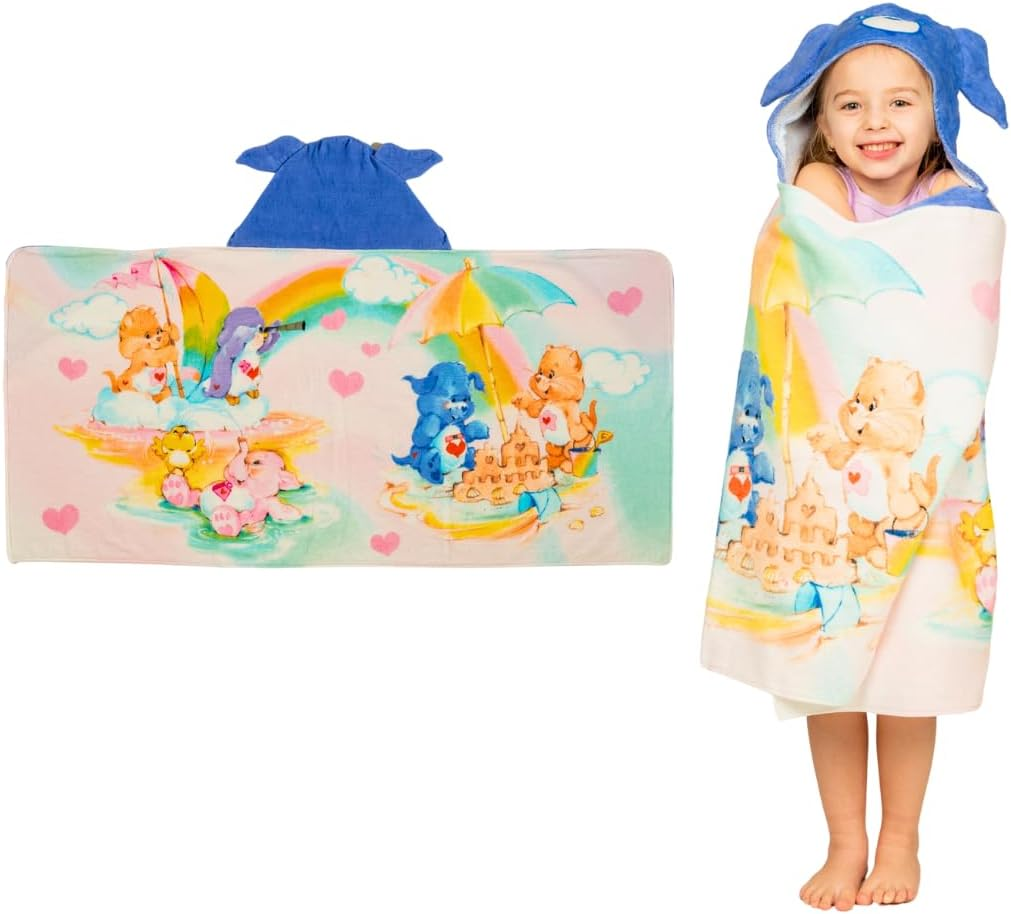 Squishmallows Kids Bath/Pool/Beach Soft Cotton Terry Hooded Towel Wrap, 24 in X 50 In, by Franco