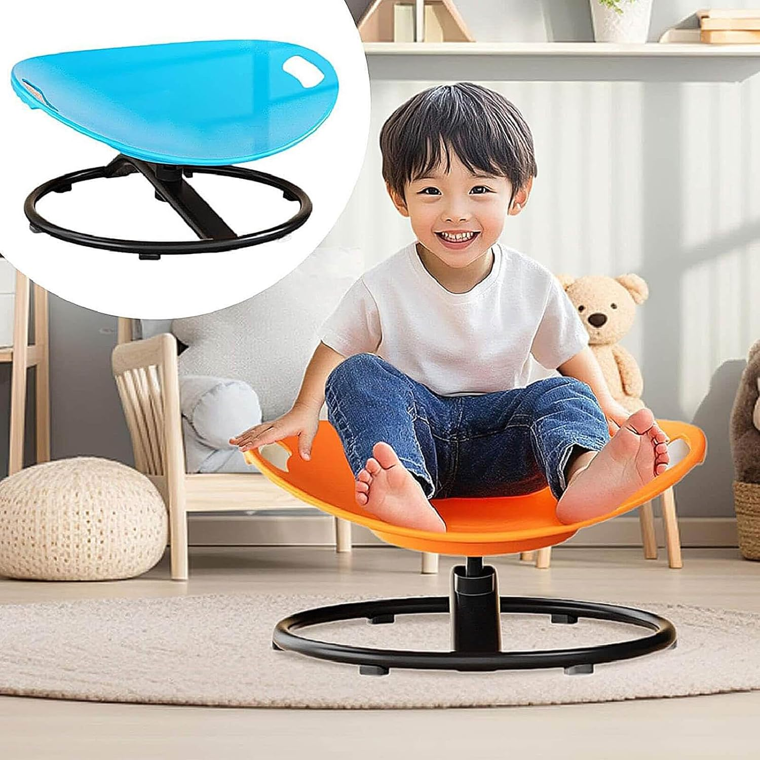 Sensory Swivel Chair - Fun Wobble Chair for Improved Balance &Coordination | Interactive Sensory Toy | Ideal for Birthdays &Indoor Play(Blue) image number 6