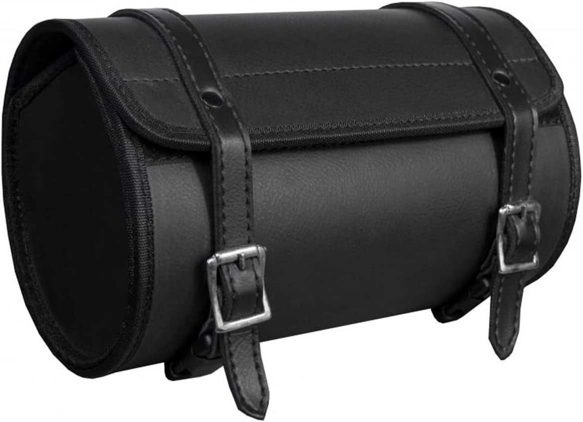 GARGOYLE BELLS Motorcycle Saddle Bags Leather Solo Swing Arm Bag for Softails and Choppers Motorcycle Luggage Bags Left Side Bag for Motorcycle