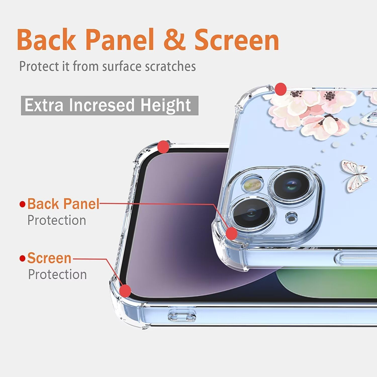 ILING Case for Oppo Find X8 Pro 5G, Ultra Thin Elegant Flowers and Cute Cartoon Pattern Women'S Mobile Phone Case, Soft Silicone Transparent TPU Shockproof Protective Case (Pink Flowers) image number 2