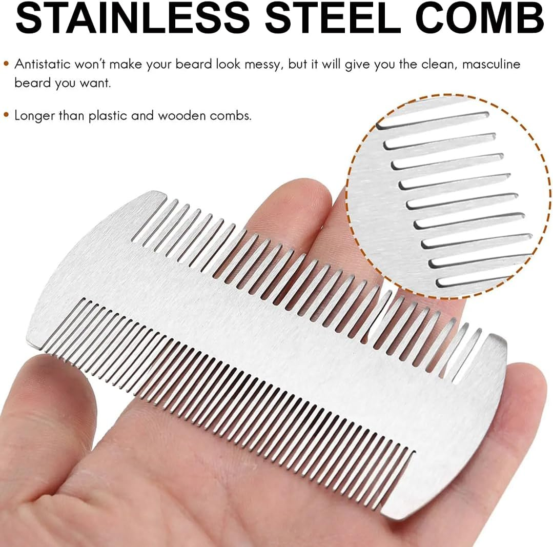 Double-Sided Beard Comb, Anti-Static Beard Comb with Double-Sided Comb, High-Quality Beard Comb, Beard Comb for Travel or on the Go image number 3