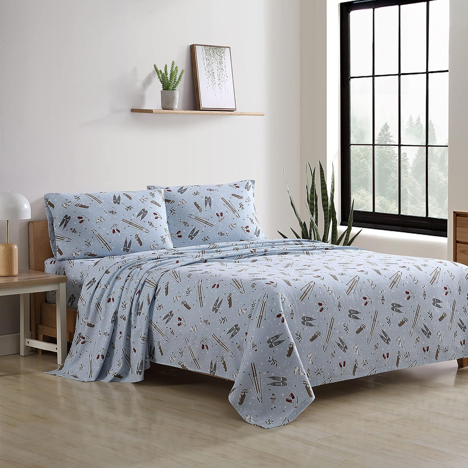 Eddie Bauer - Twin Sheets, Cotton Flannel Bedding Set, Brushed for Extra Softness, Cozy Home Decor (Snow Days, Twin) image number 3
