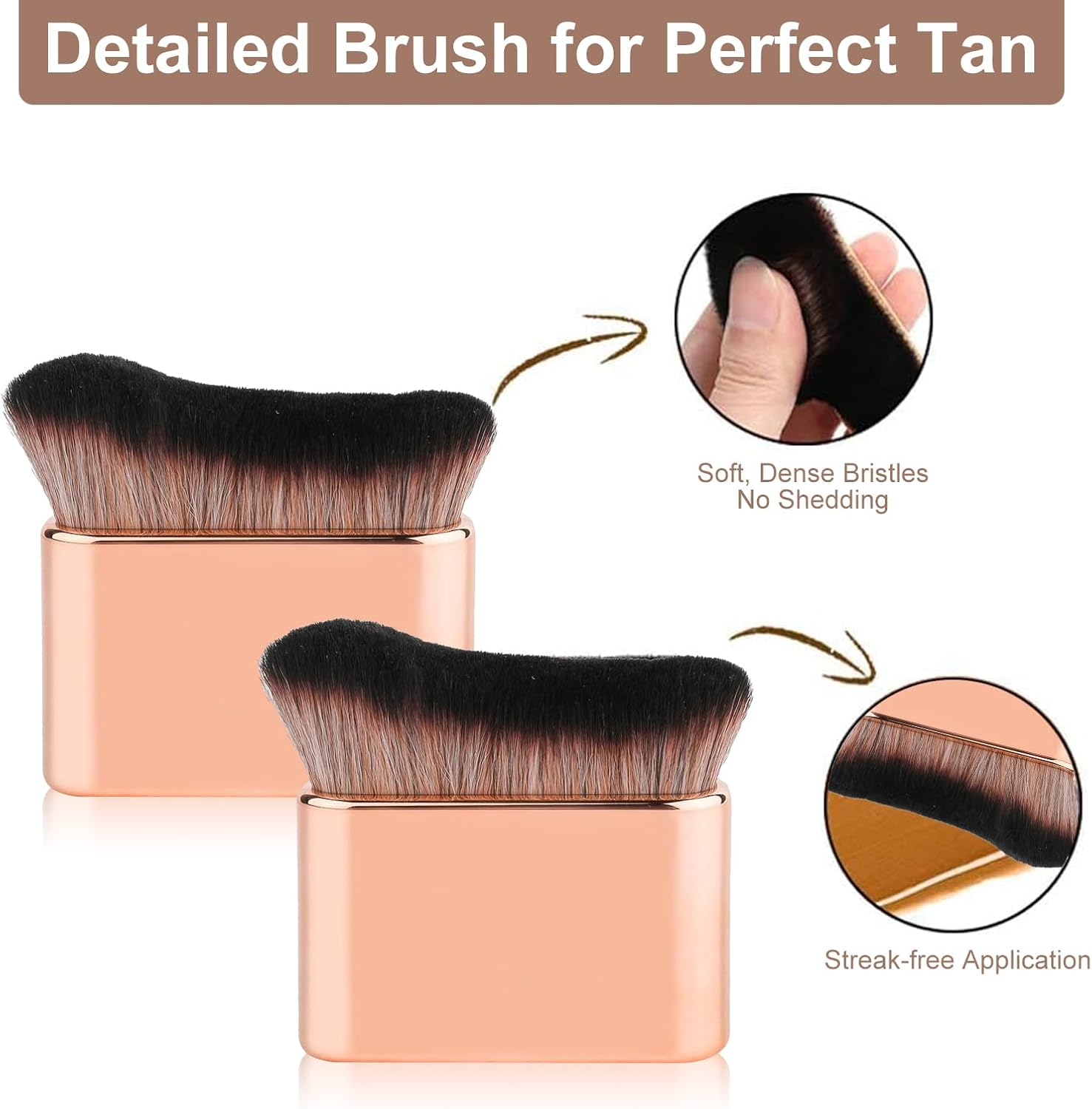 3-In-1 Self Tanner Mitt Applicator Kit &ndash; Tanning Glove, Back Applicator Body Brush for Streak-Free, Even Fake Tan （Brown） image number 2