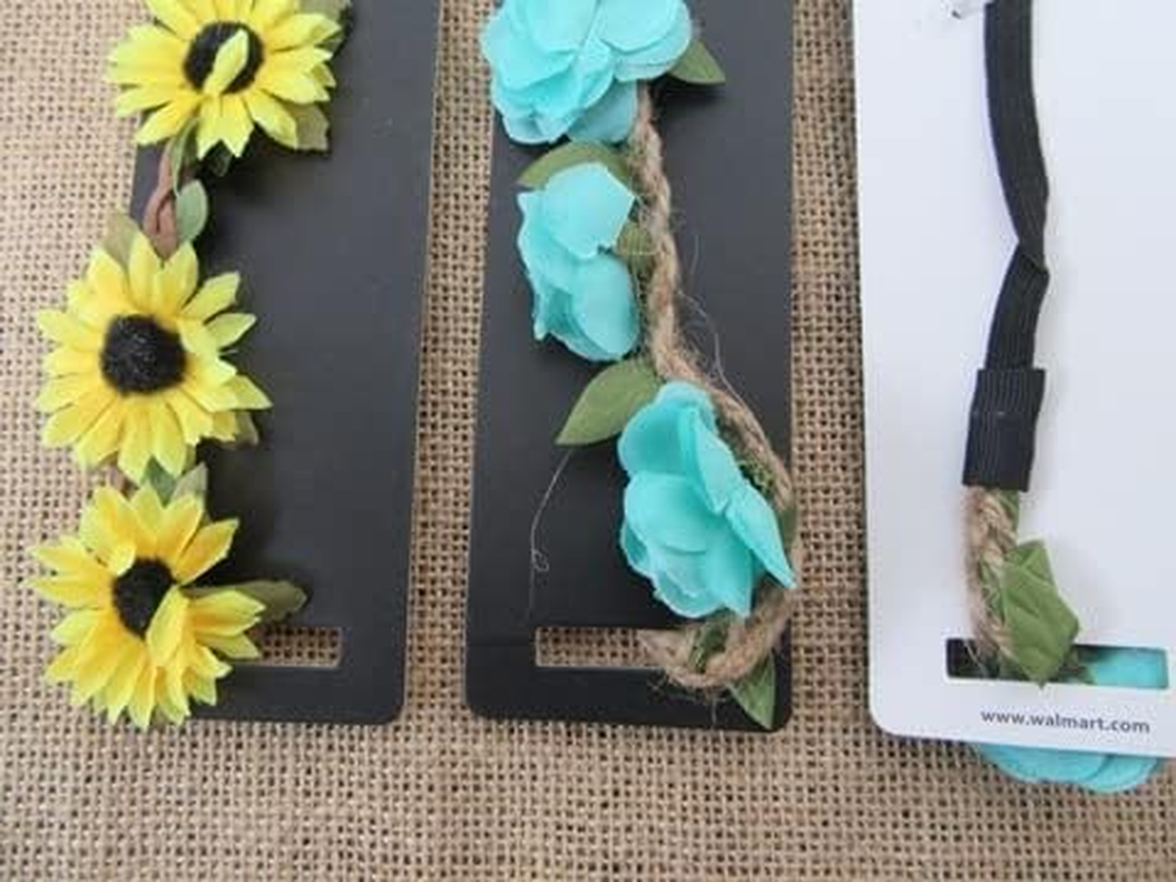 12Sheets Floral Elastic Head Band with Flower Various image number 2