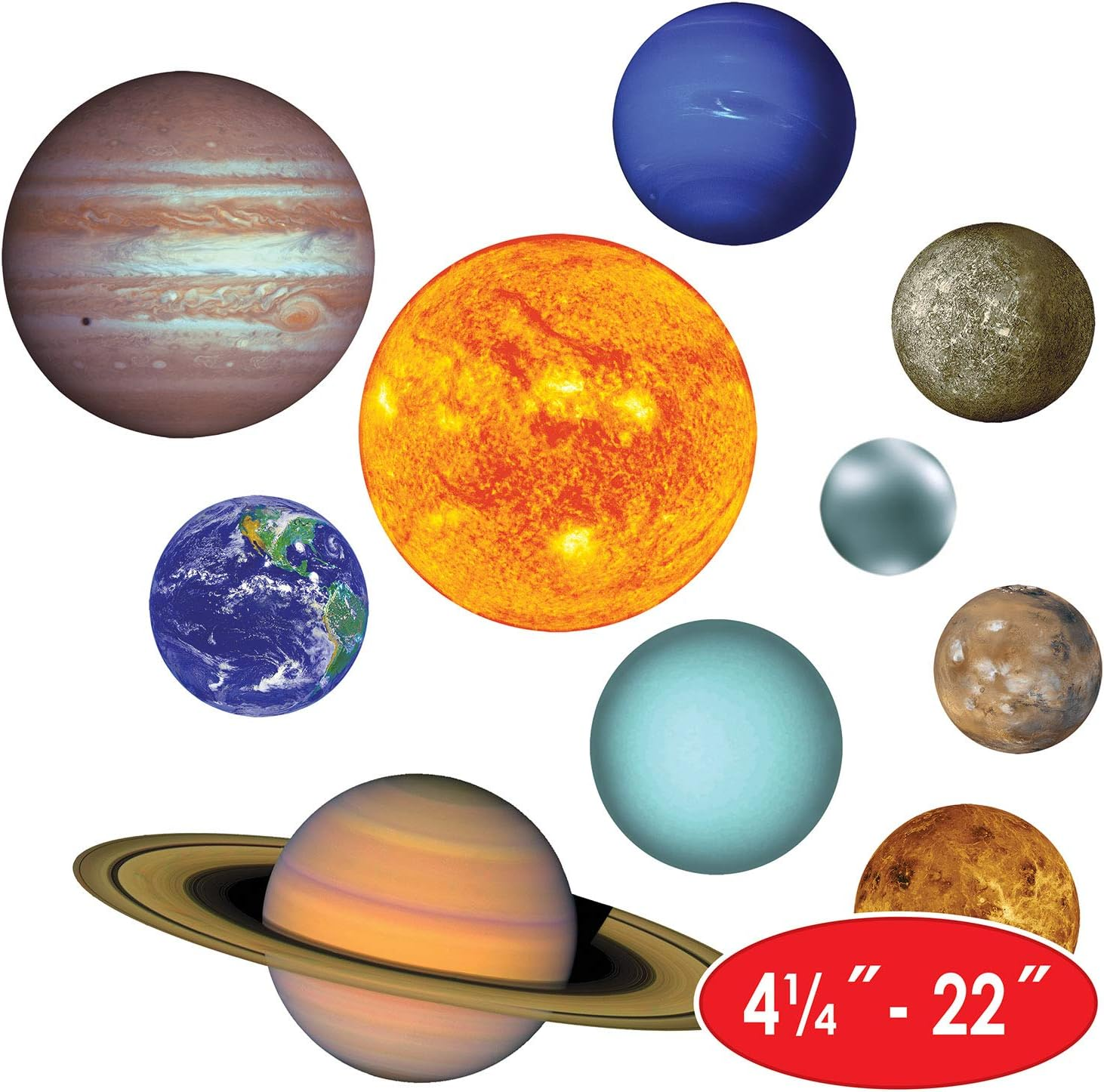 Beistle 54755 20Piece Solar System Cutouts, 4.25" - 22", Multicolored image number 6