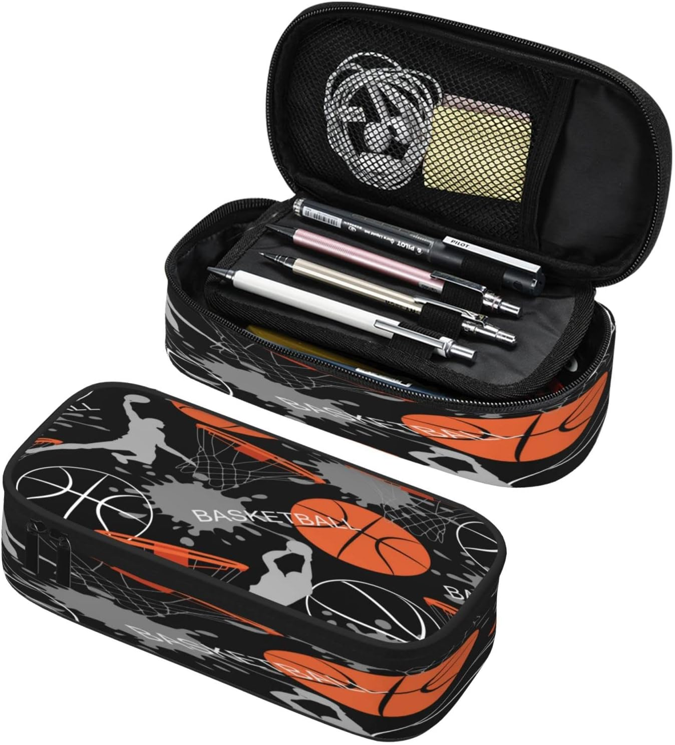 Large Capacity Pencil Case Organizer Sport Ball Player Basketball Zipper Pencil Pouch Bag for Girls Boys Teens Adults School Office Storage Bag Pencil Holder Students Stationery Bag Makeup Bag, image number 4