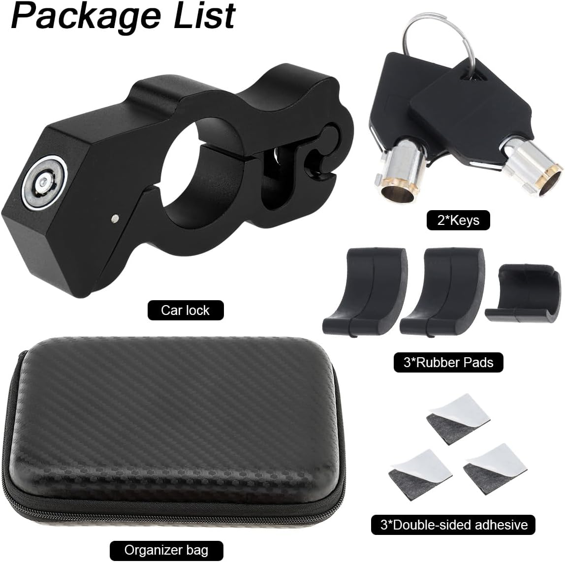 Windance Motorcycle Handlebar Grip Lock, Throttle Brake Lock anti Theft with Storage Box to Secure Your Motorcycle Bike ATV Moped Scooter (Black) image number 4