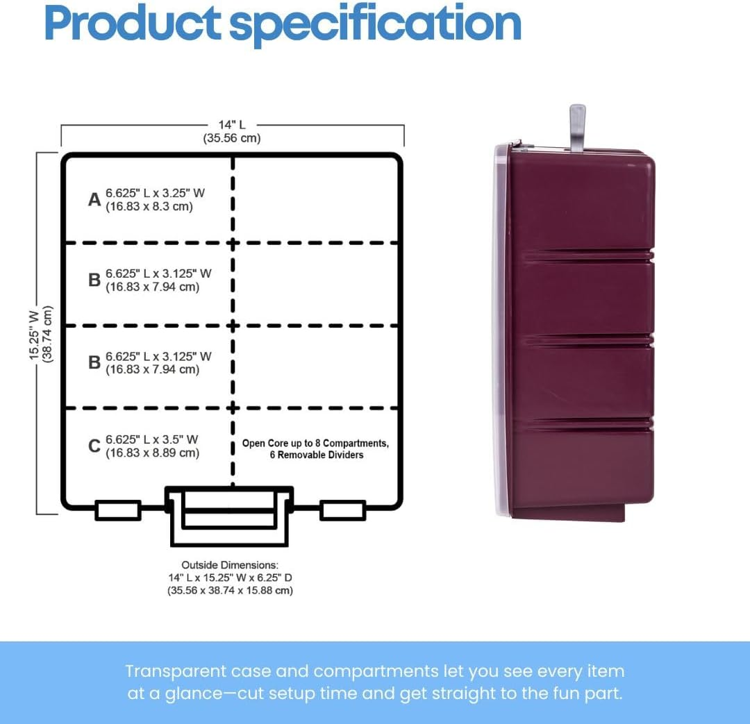 Artbin Super Satchel Compartment Box - Stackable Durable Art Storage with 8 Removable Compartments, Smart Closure, and Portable Design for Craft Supplies, Threads, Ribbons, Paint Tubes image number 2